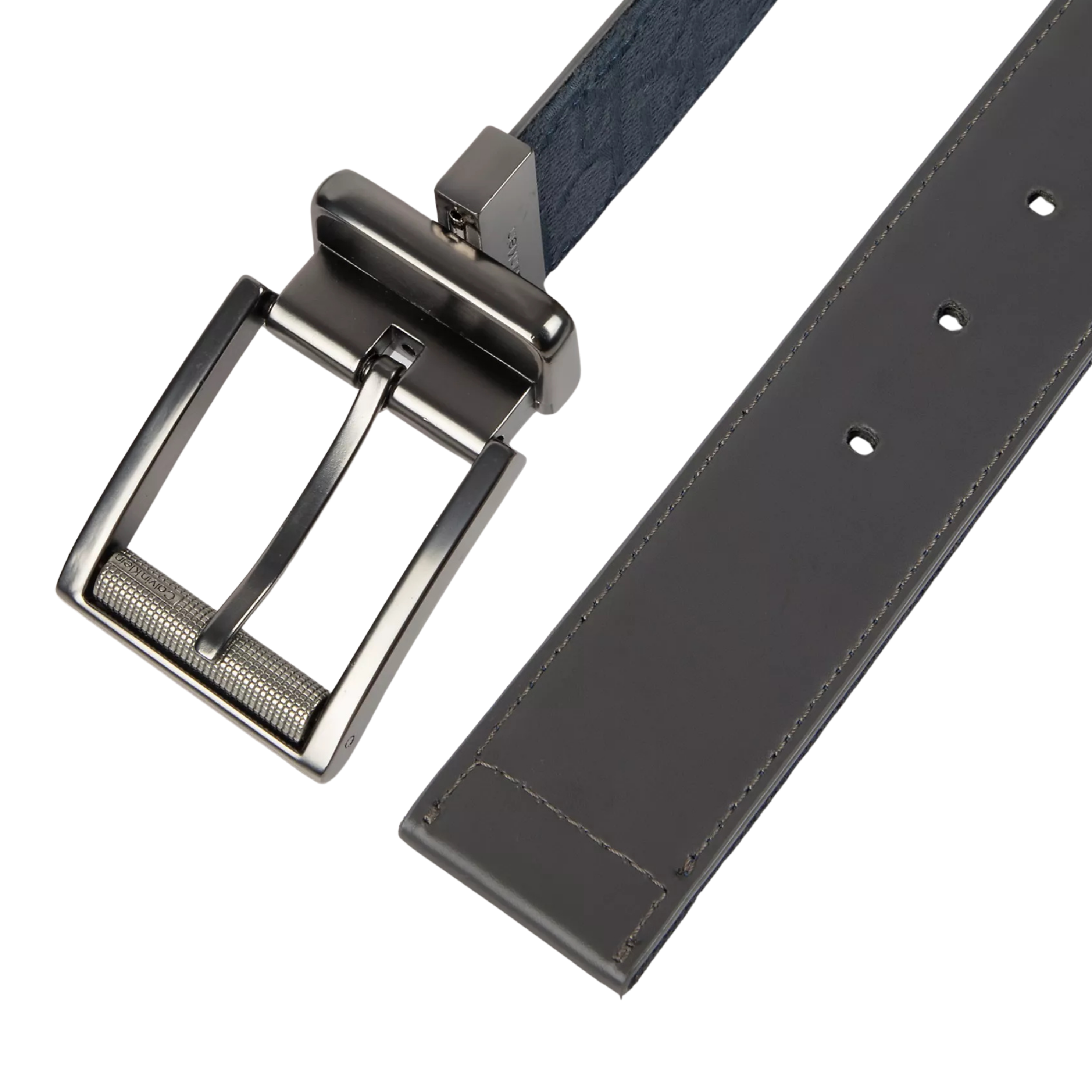Calvin Klein Men Logo Jacquard Reversible Belt - Navy