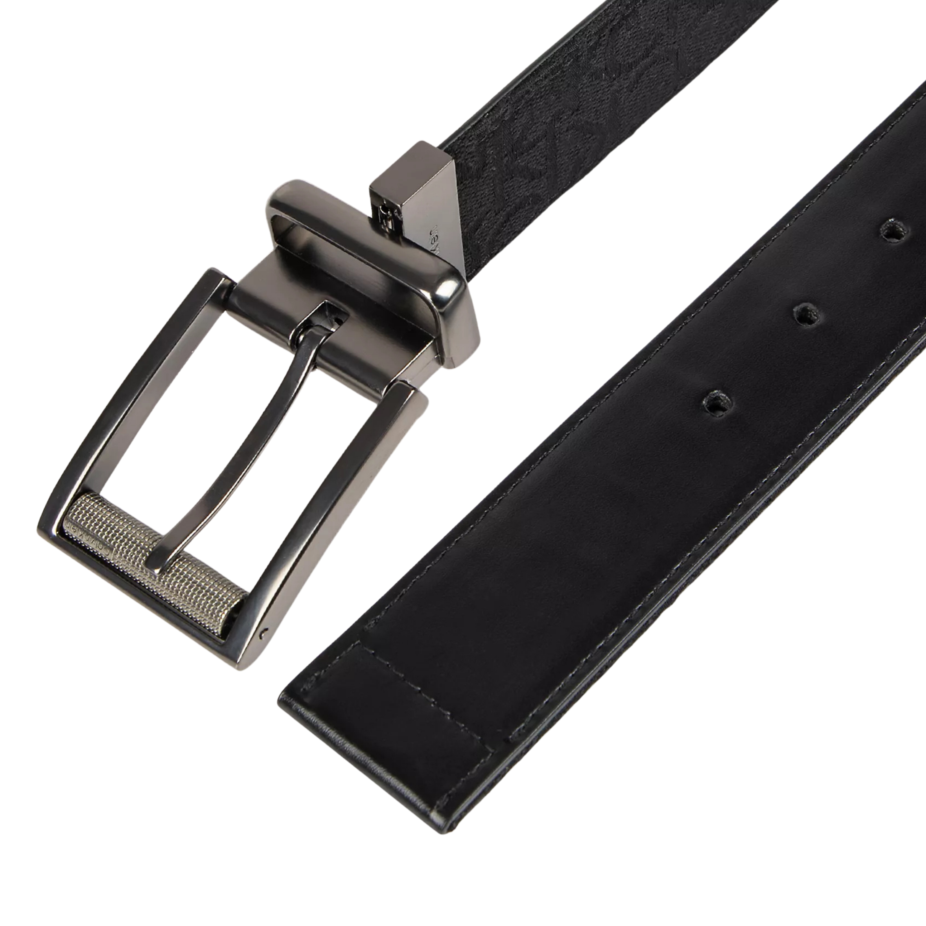 Calvin Klein Men Logo Jacquard Reversible Belt - Black