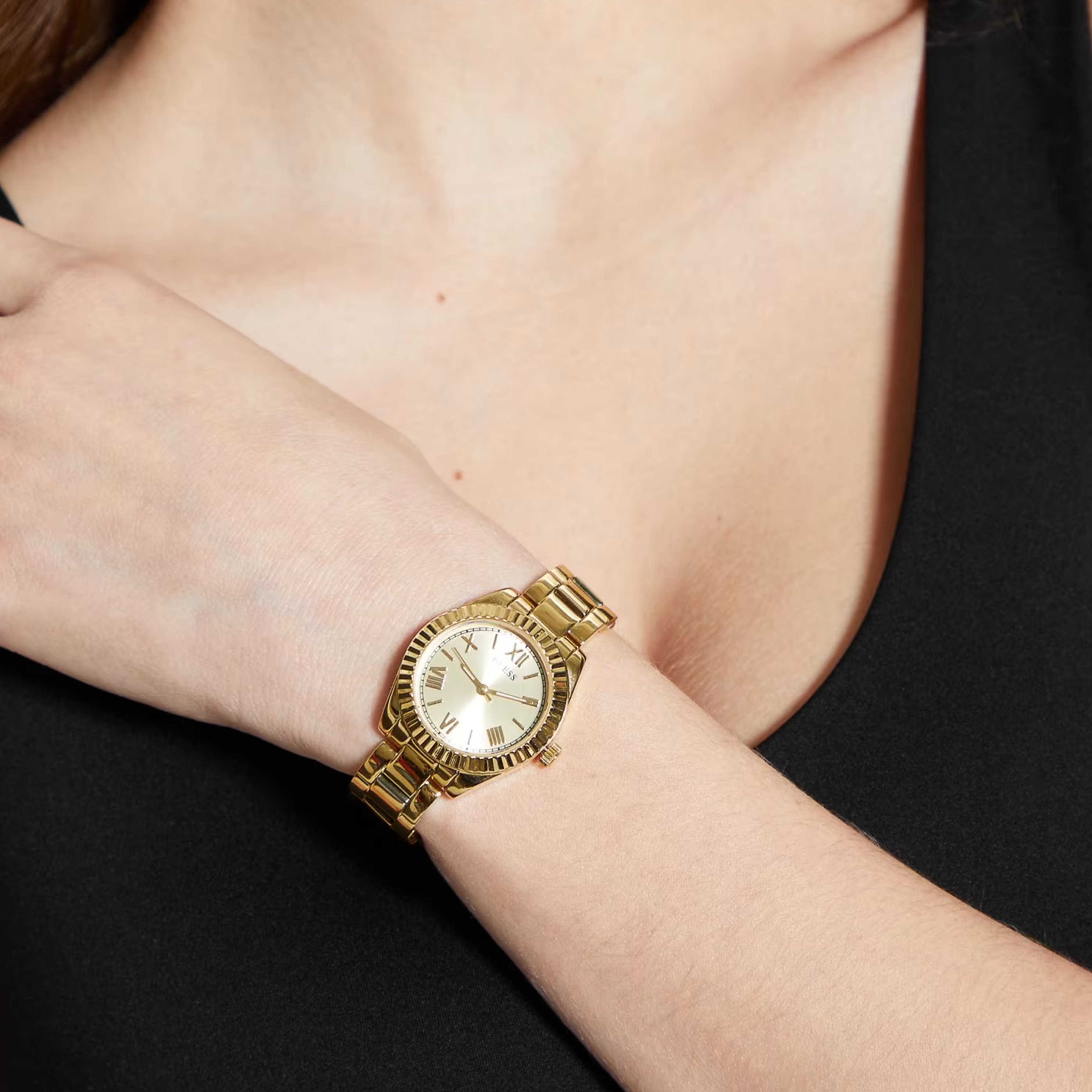 Guess Women Gold Tone Analog Watch GW0687L2 - Gold