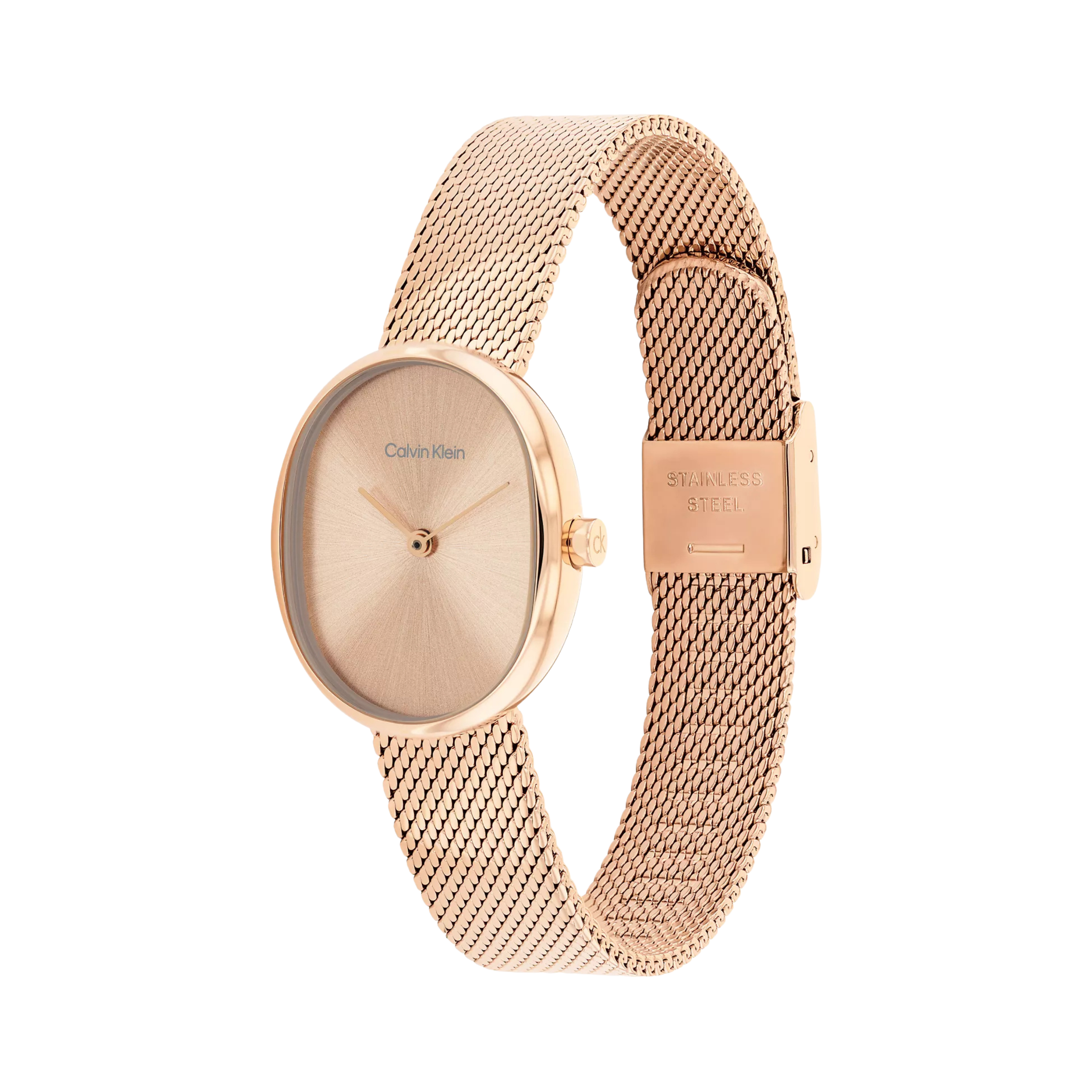Calvin Klein Women Round Mesh Bracelet Watch - Gold
