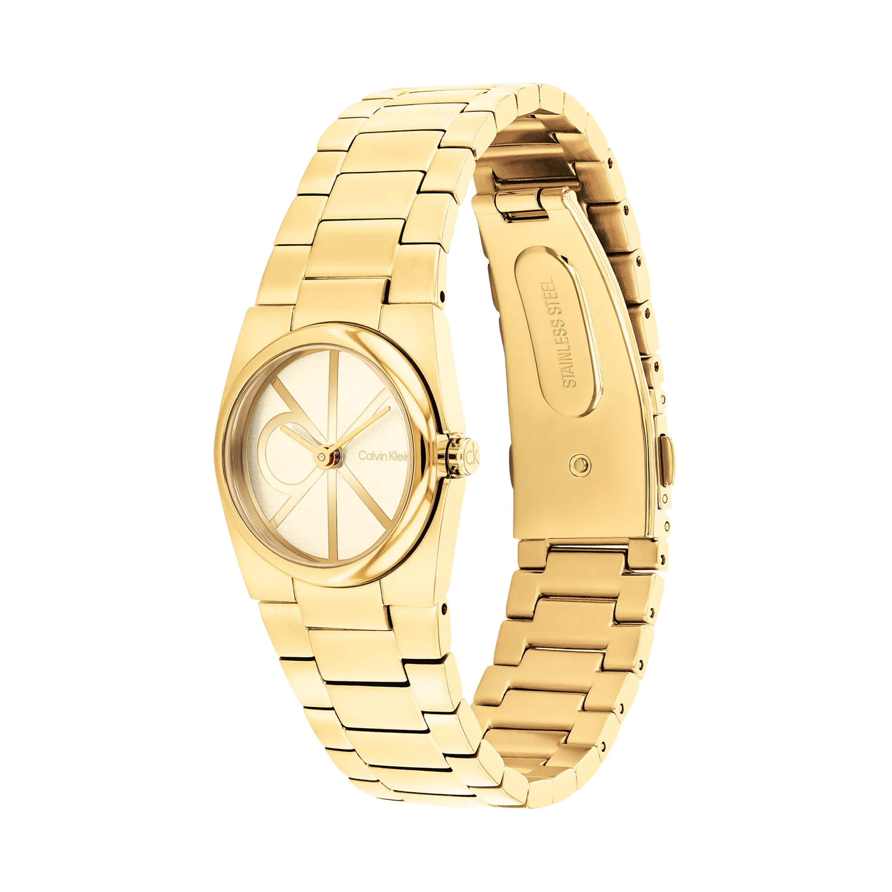 Calvin Klein Women Emblem Dial Link Bracelet Watch - Gold