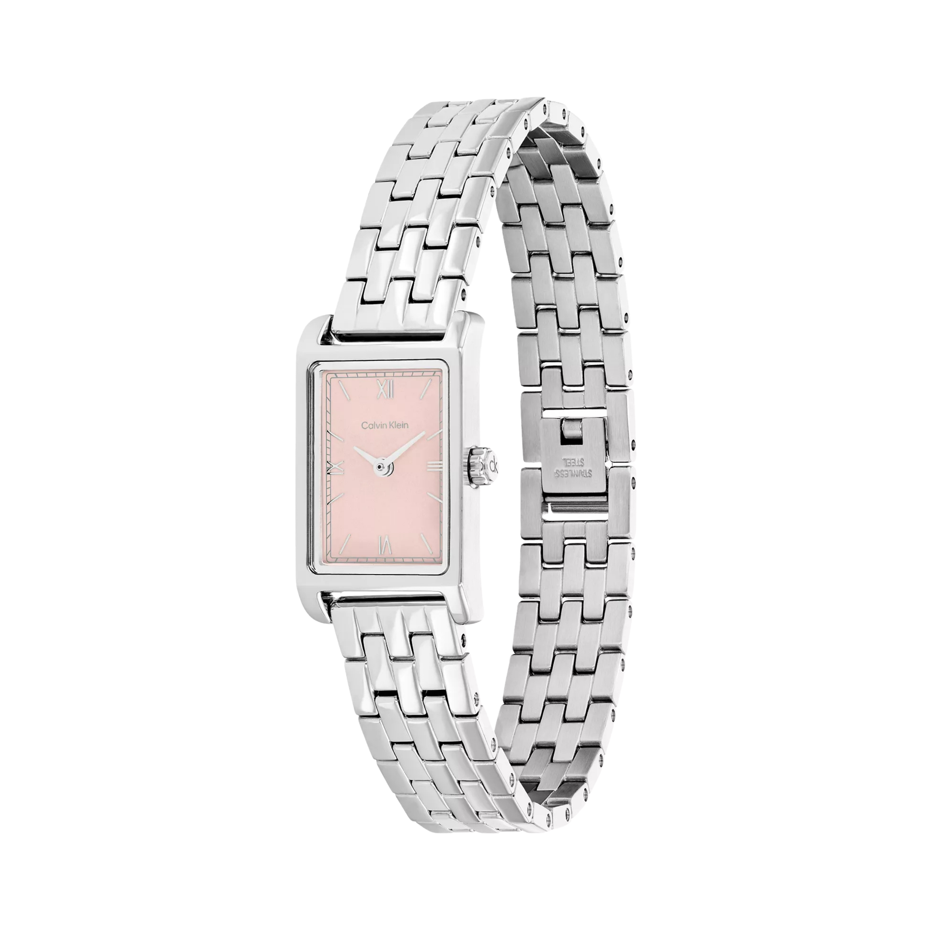 Calvin Klein Women Rectangle Dial Link Bracelet Watch - Blush
