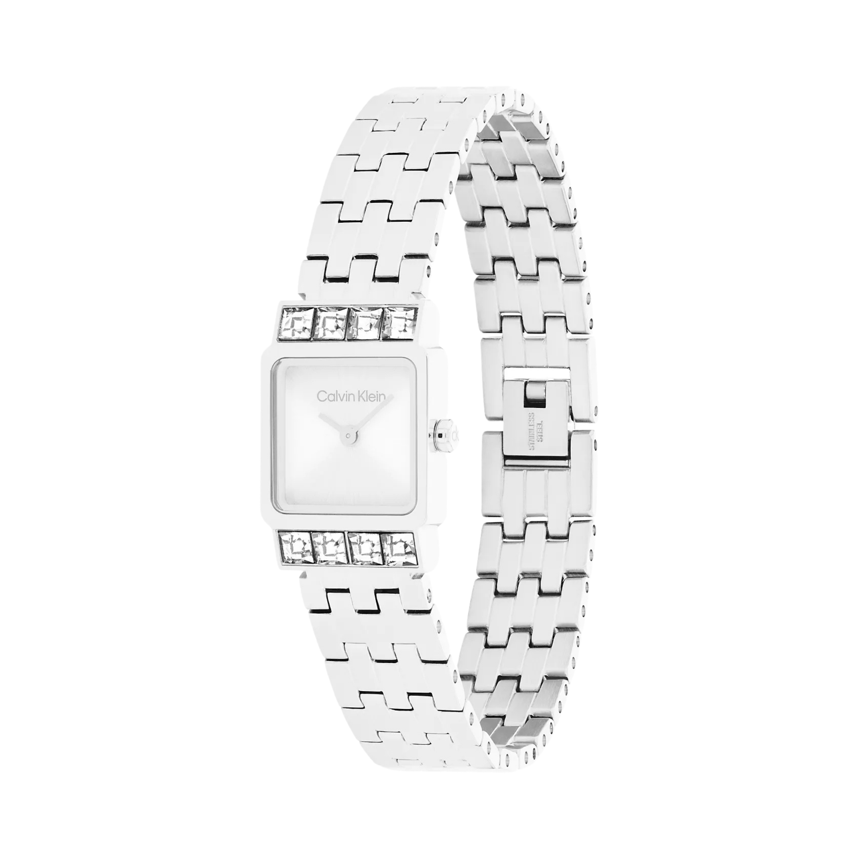 Calvin Klein Women Square Dial Link Bracelet Watch - Silver