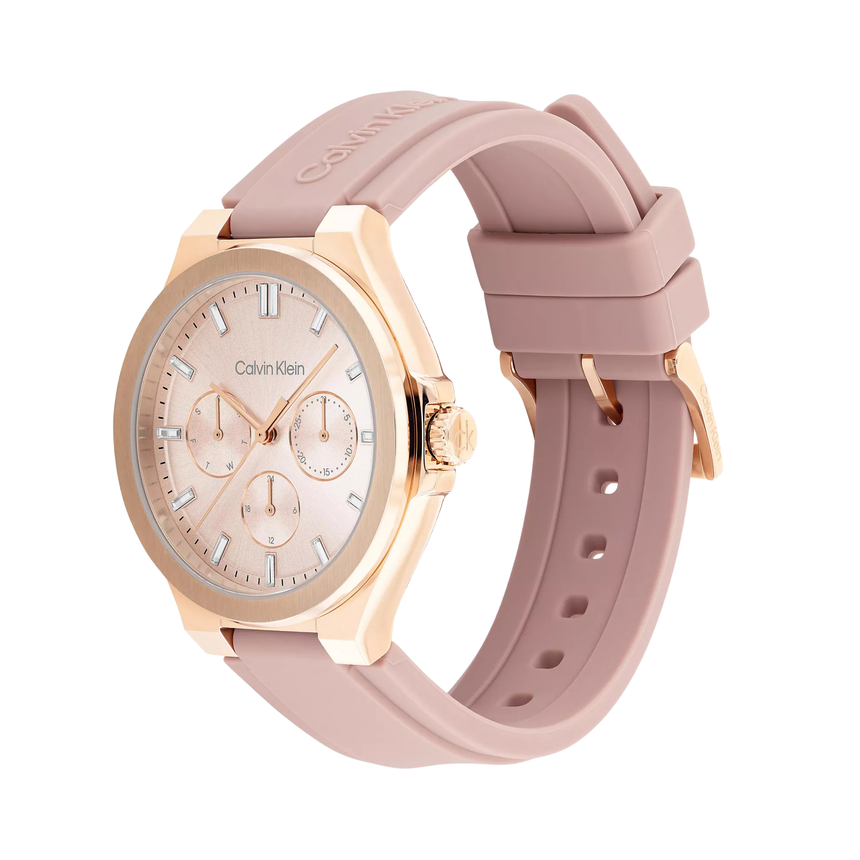 Calvin Klein Women Multifunction Silicone Bracelet Watch - Deco Rose
