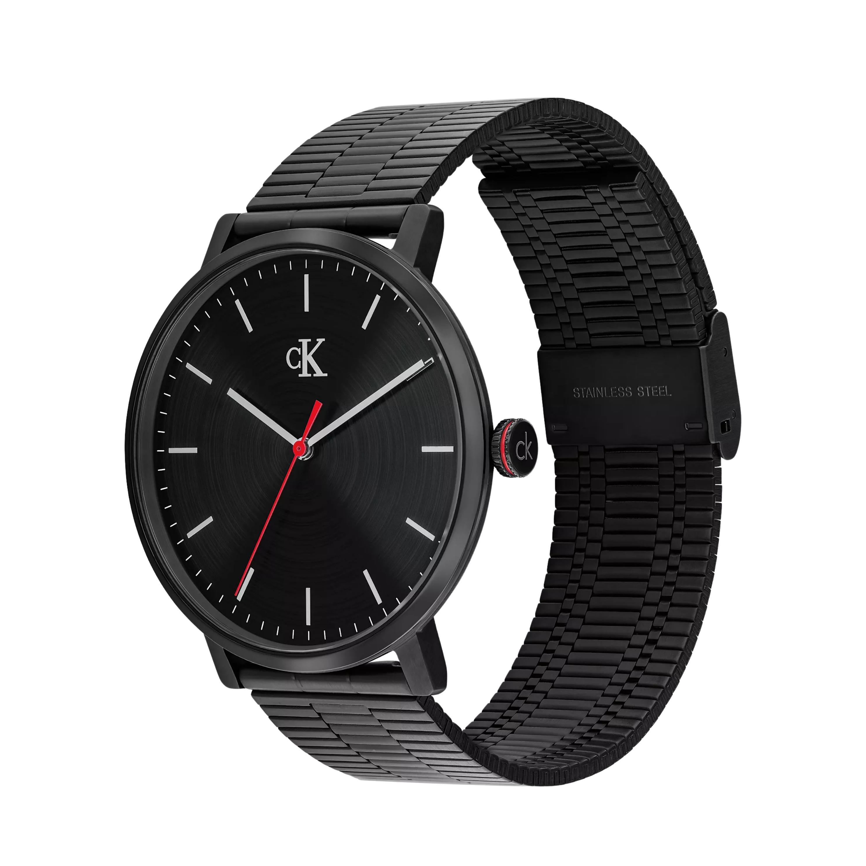 Calvin Klein Men Slim Case Link Bracelet Watch 25200550 - Black