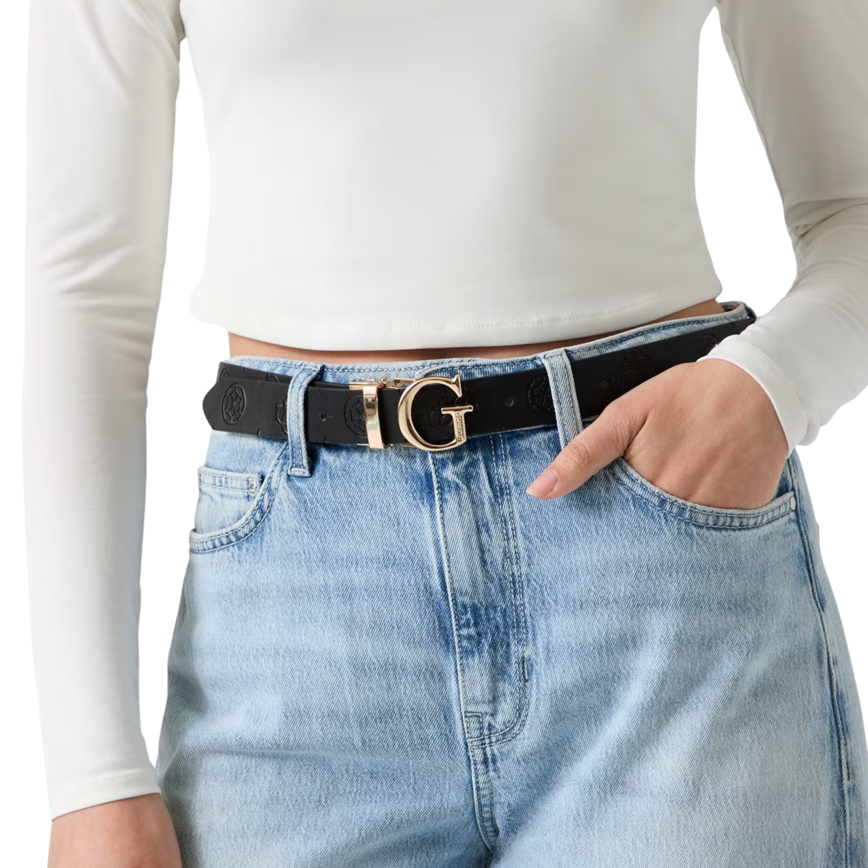 Guess Women Jena Peony Belt - Brown