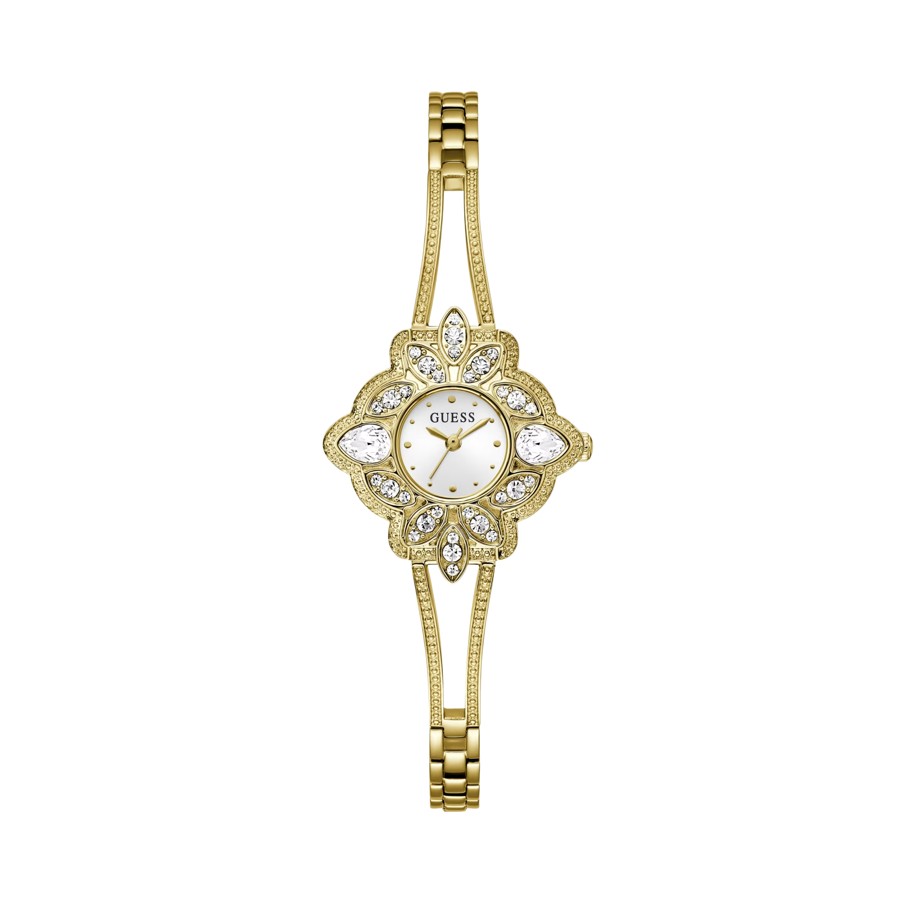 Guess Women Gold Tone Flower Analog Watch - Gold