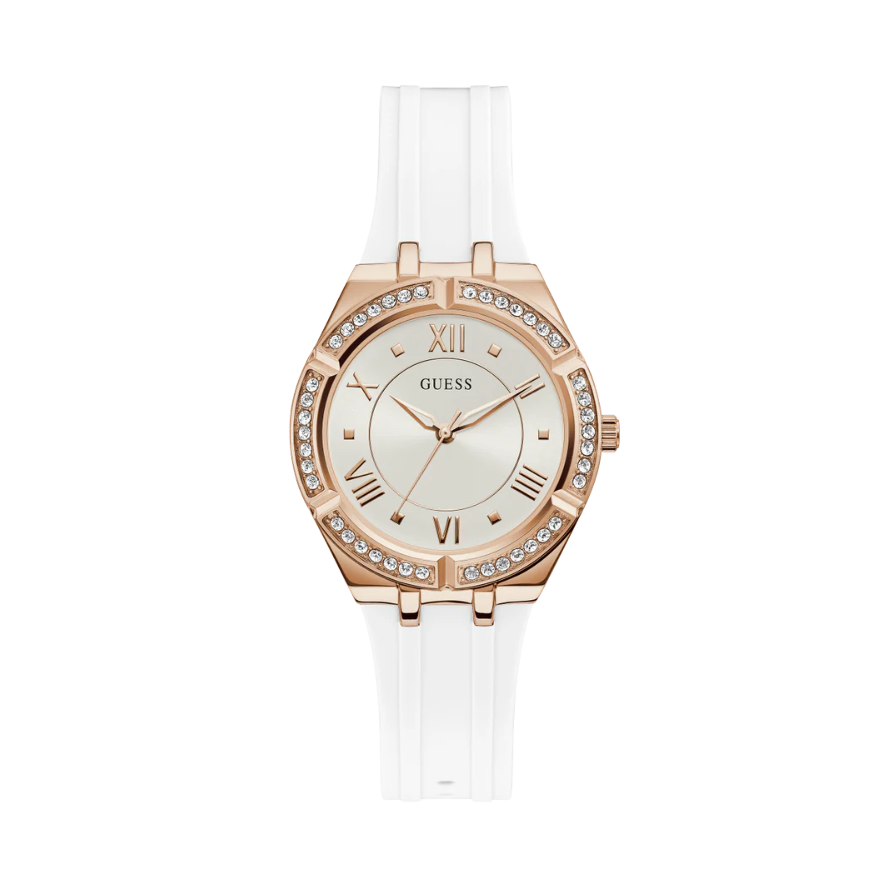 Guess Women White Rose Gold Tone Analog Watch GW0034L2 - White Rose Gold