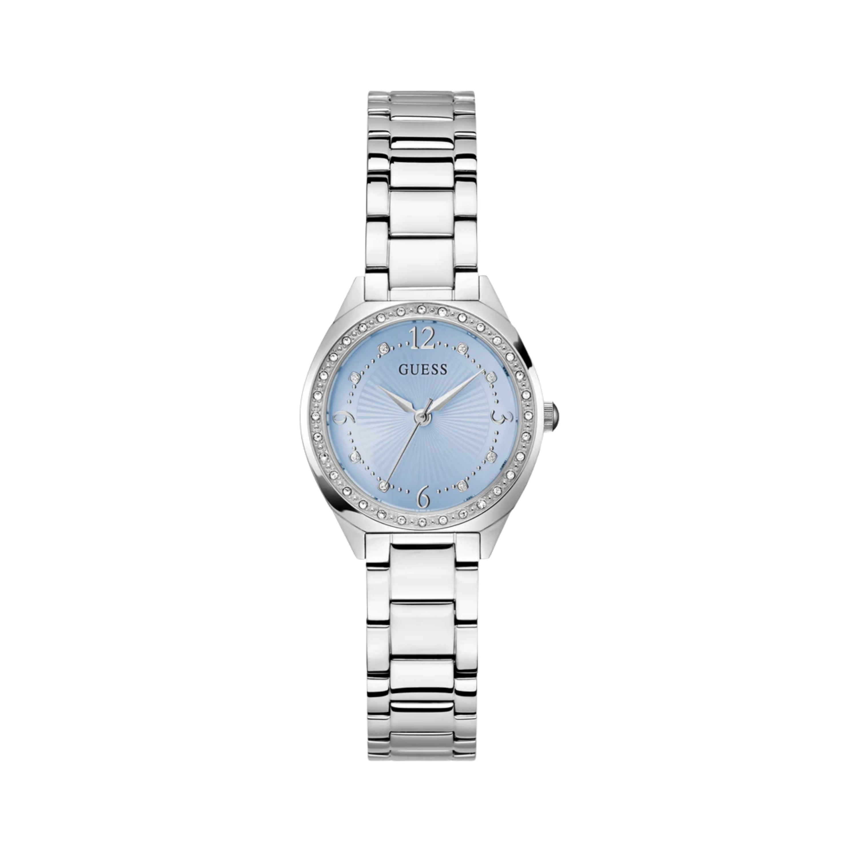 Guess Women Silver Tone Analog Watch GW0767L6 - Silver Blue