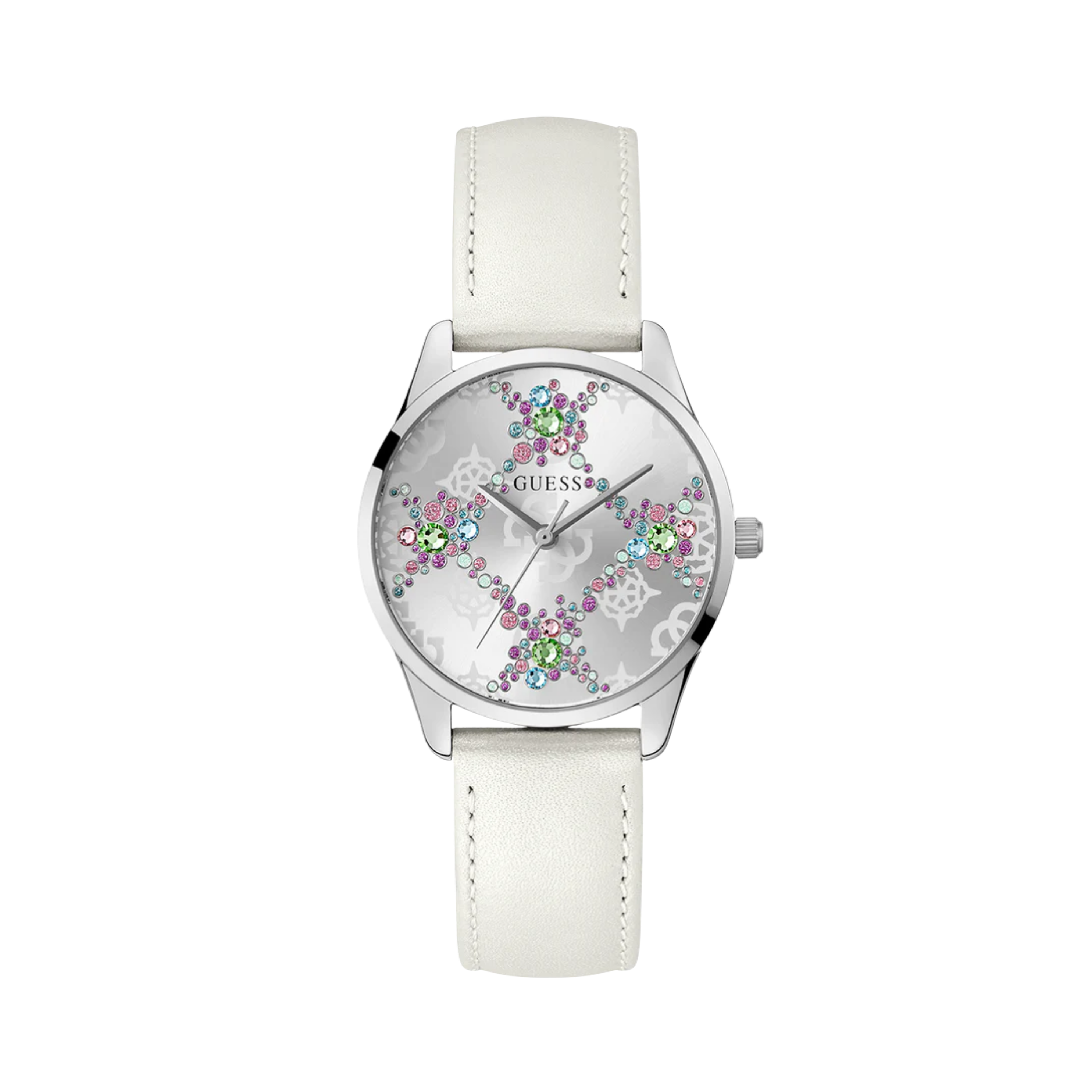 Guess Women White Silver Tone Analog Watch GW0837L1 - White Silver
