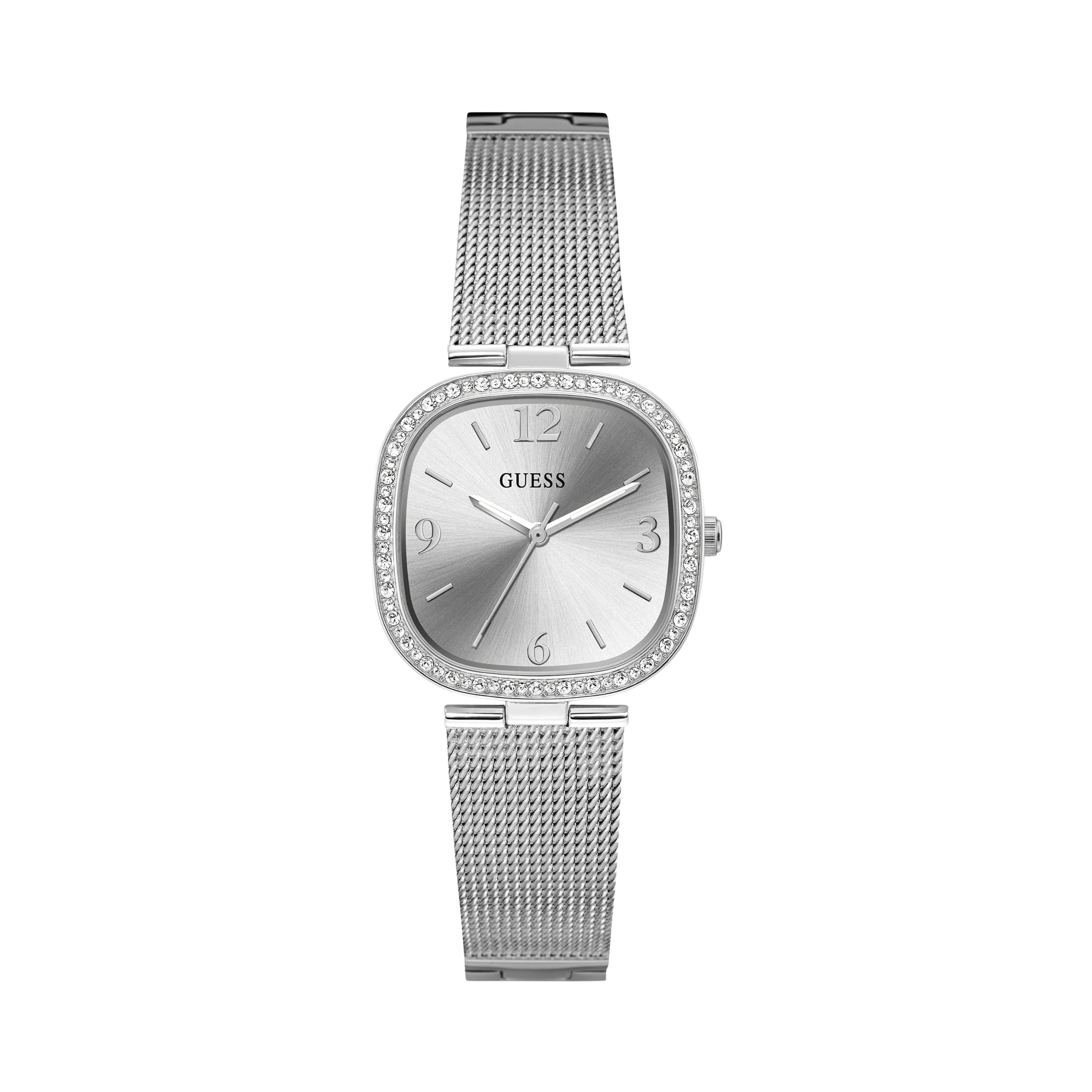 Guess Women Silver Tone Mesh Analog Watch GW0354L1 - Silver