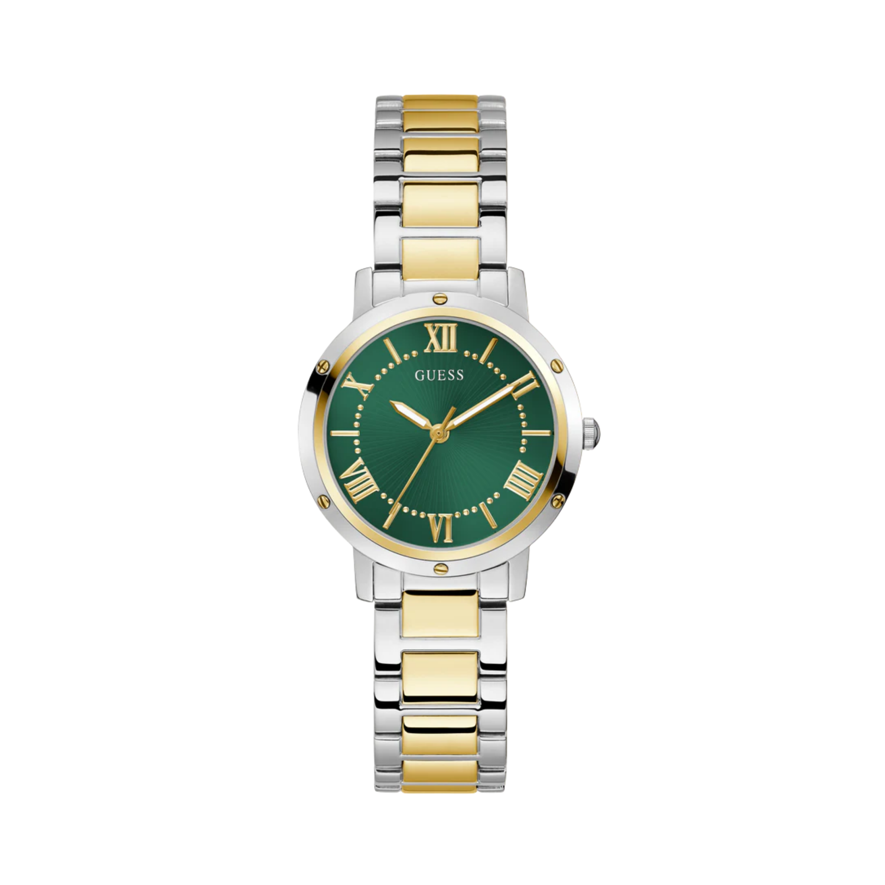 Guess Women Two Tone Analog Watch GW0404L5 - Silver Gold Green