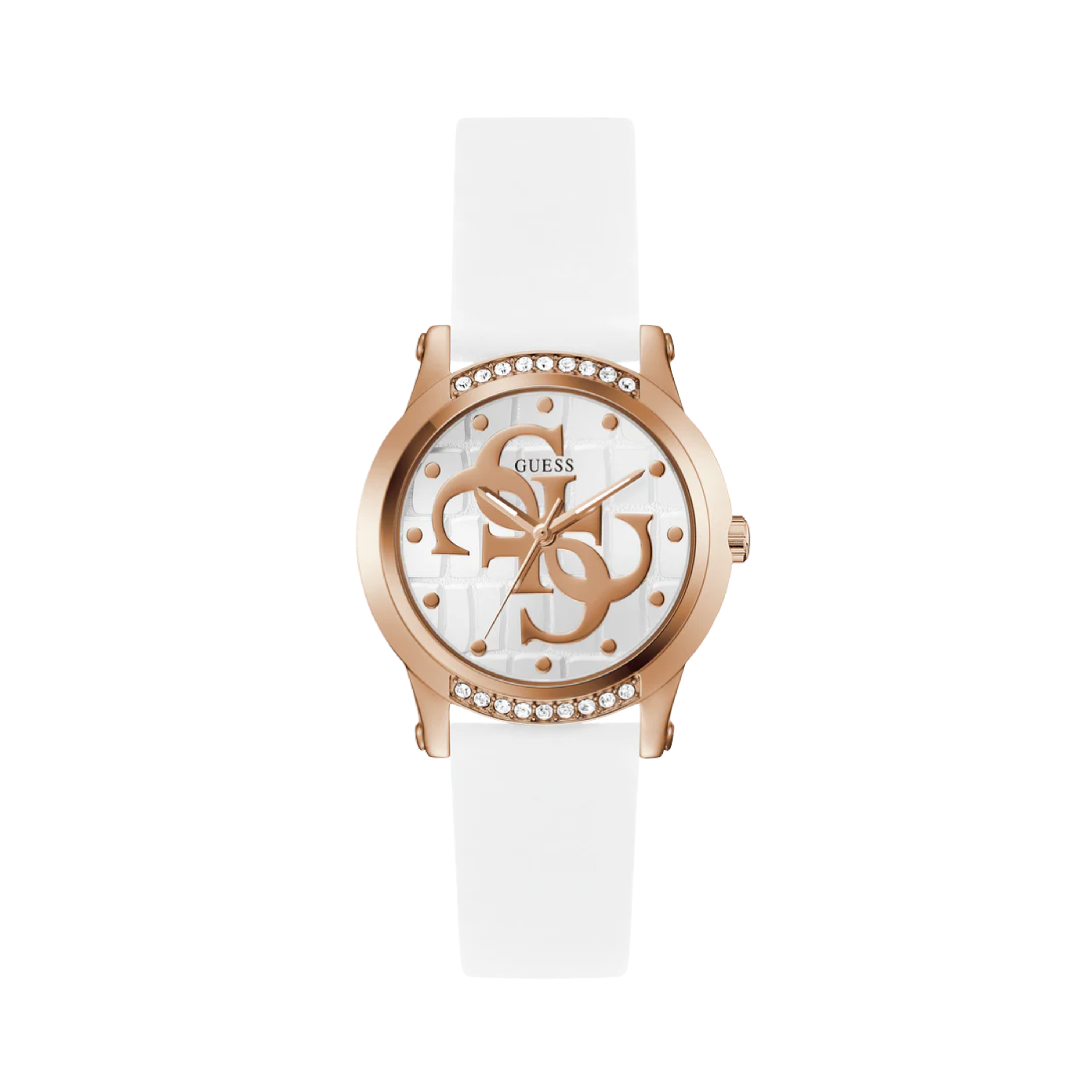 Guess Women White Rose Gold Tone Analog Watch GW0860L4 - White Rose Gold