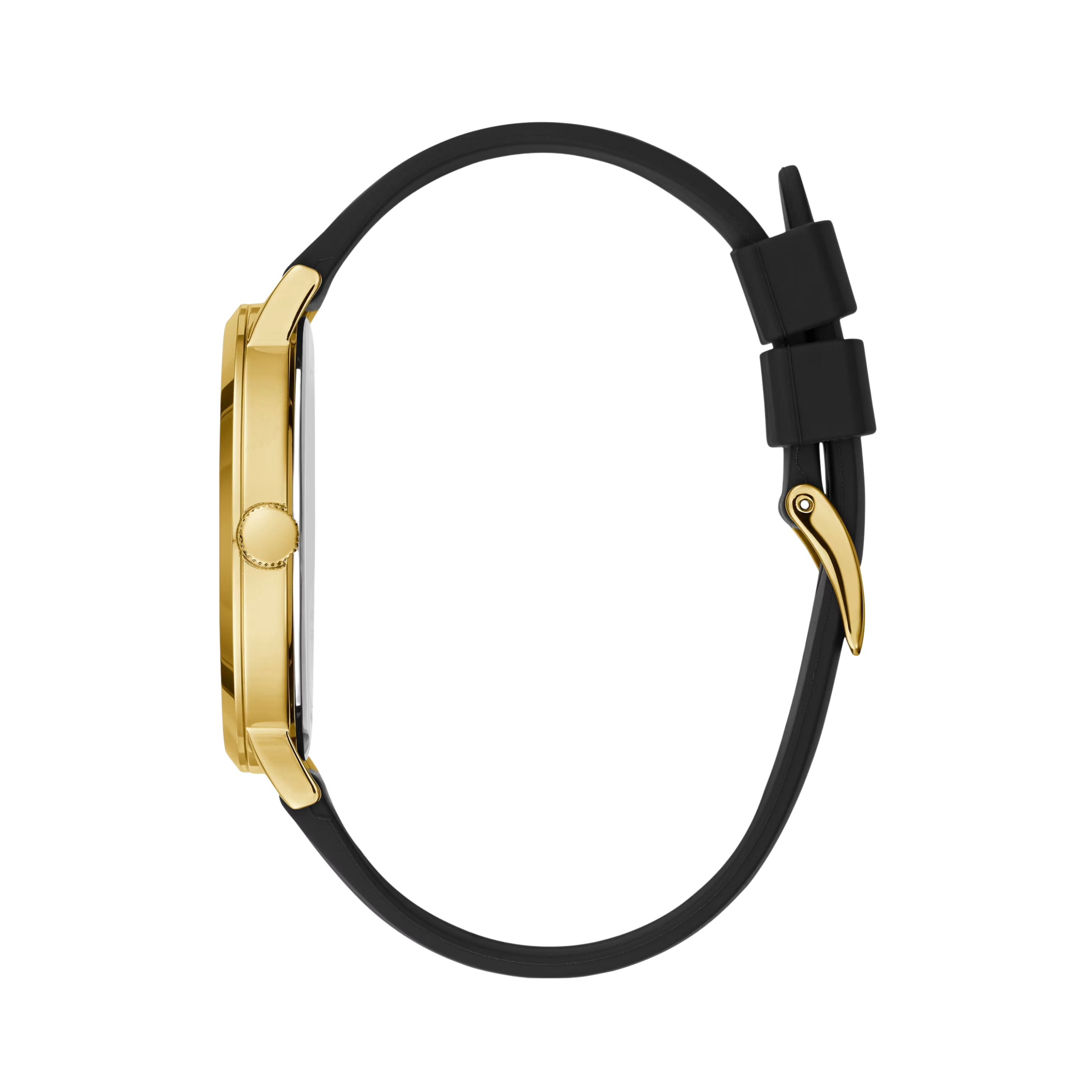Guess Men Black And Gold Tone Analog Watch - Black Gold