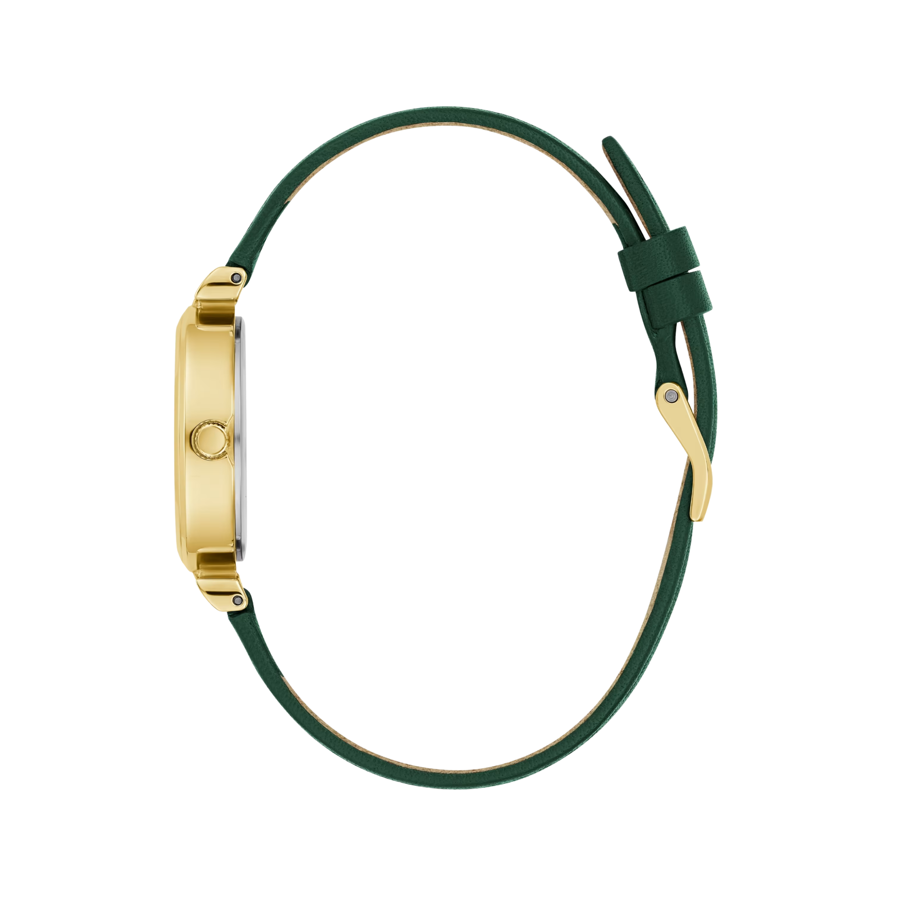 Guess Women  Gold Tone and Leather Analog Watch - White Multi