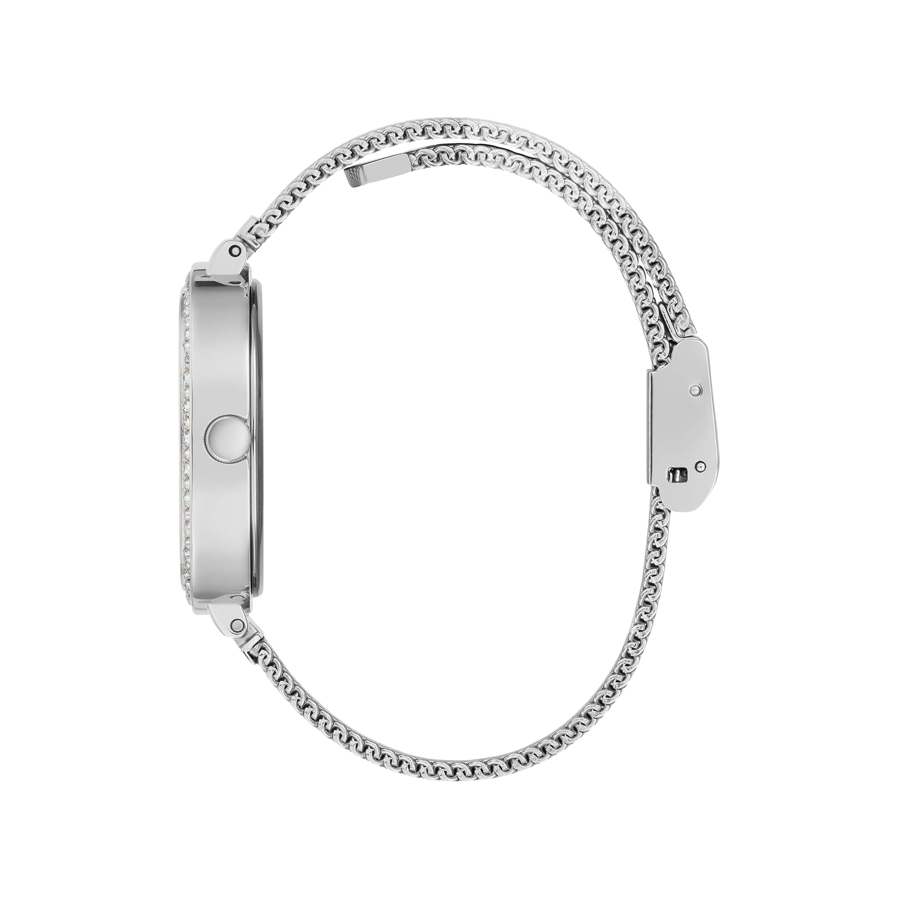 Guess Women Silver Tone Mesh Analog Watch GW0354L1 - Silver