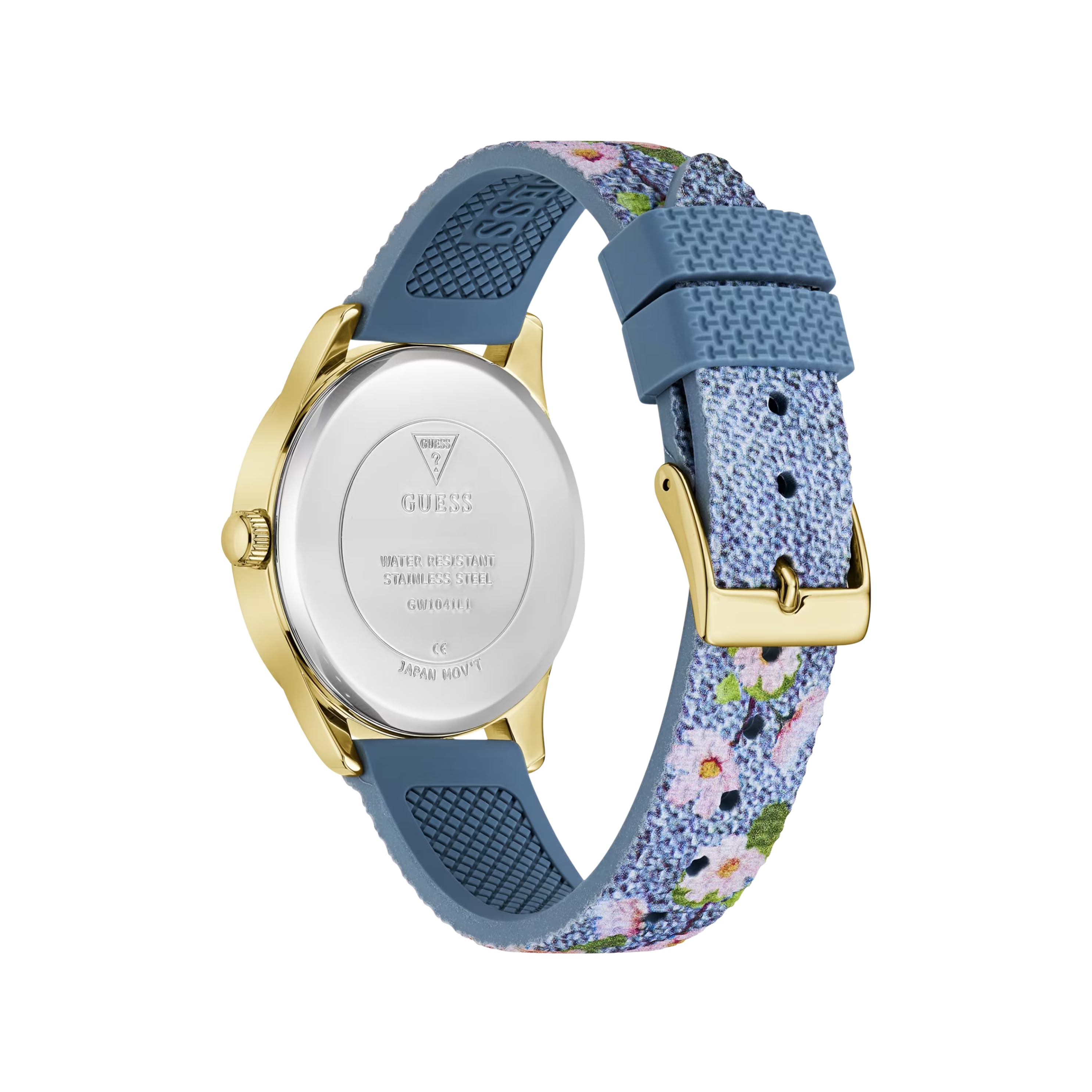 Guess Women Floral Stainless Steel Analogue Watch 36 mm - Blue Gold