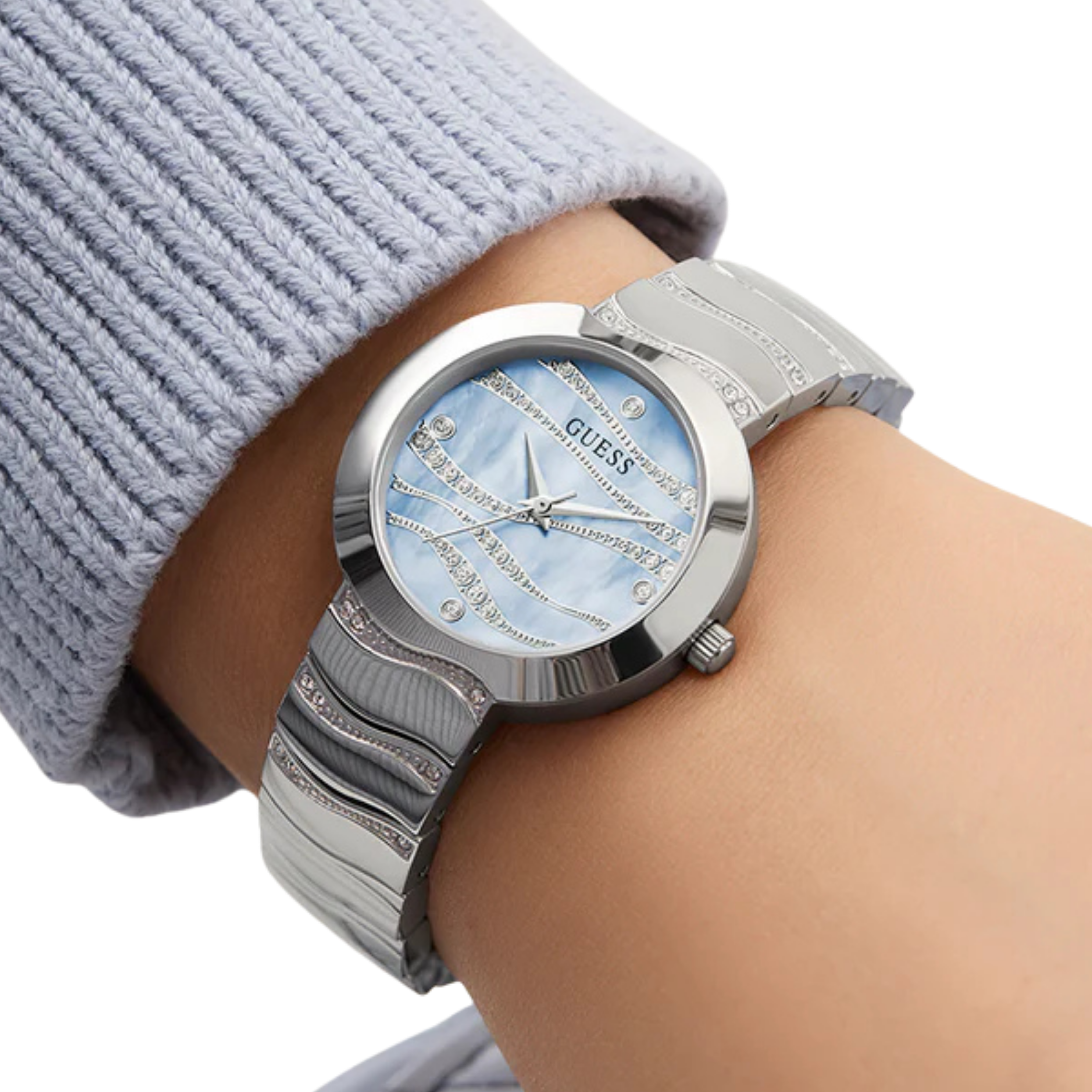Guess Women Silver Tone Analog Watch GW0871L1 - Silver