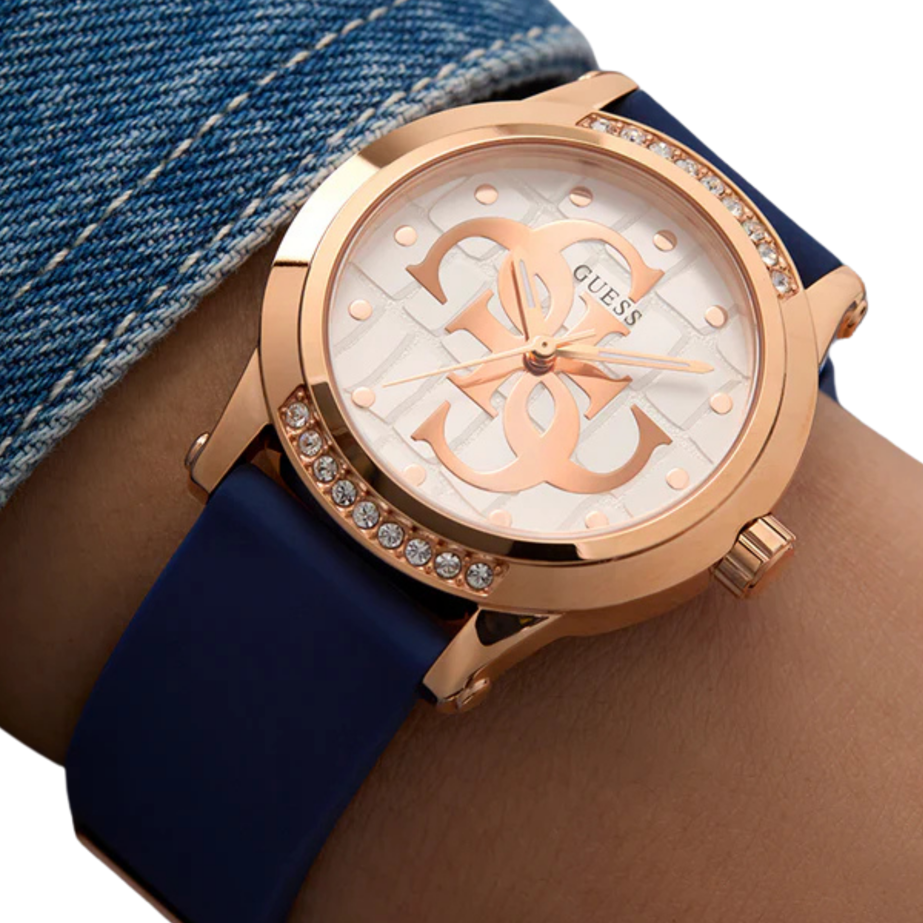Guess Women Blue Rose Gold Tone Analog Watch GW0860L2 - Blue Rose Gold