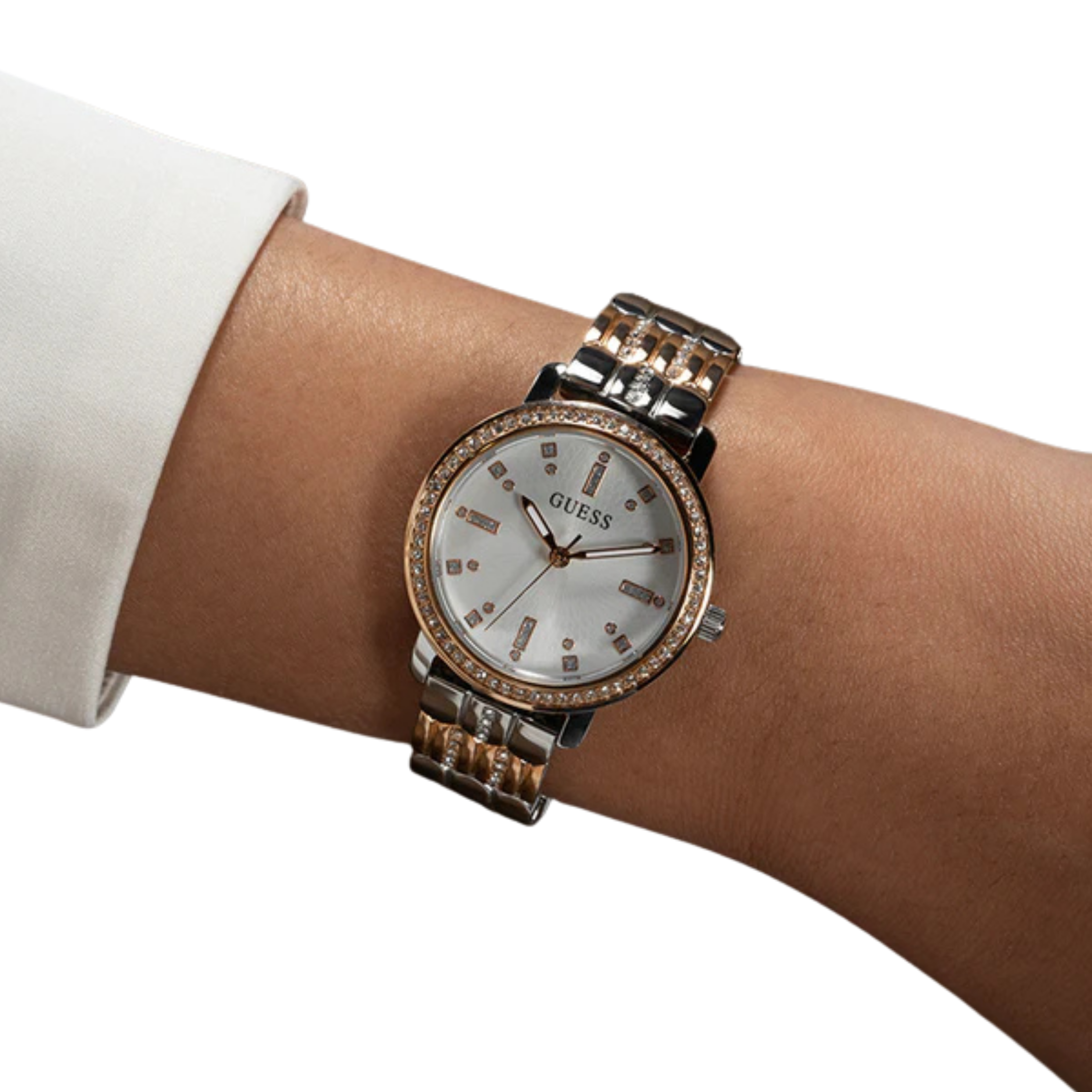 Guess Women Two Tone Analog Watch GW0612L3 - Silver Rose Gold
