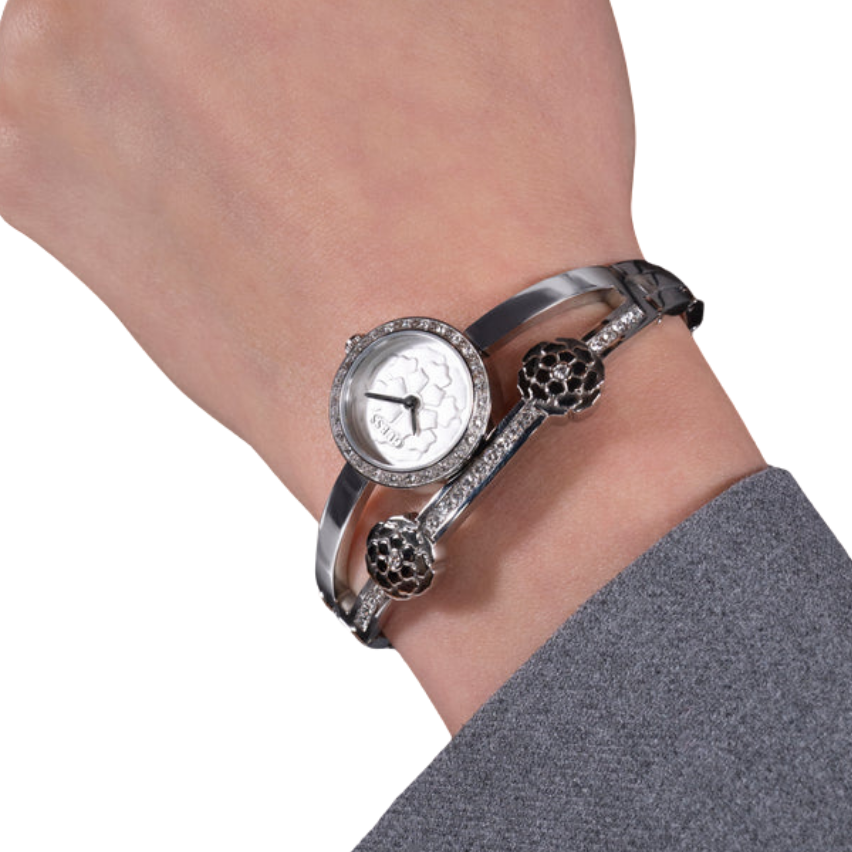 Guess Women Silver Tone Analog Watch GW0756L1 - Silver
