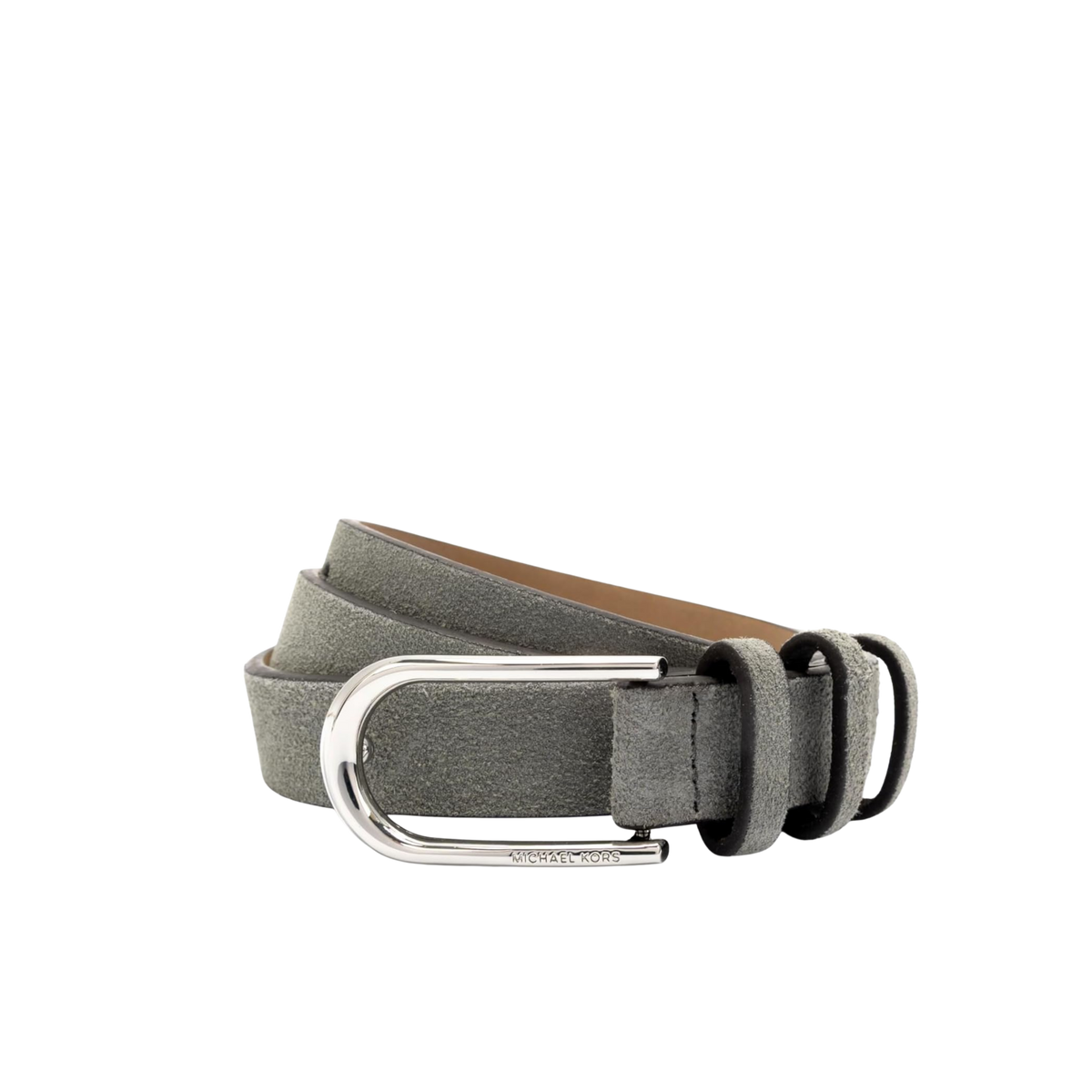 Michael Kors Women 20mm Non Reversible Leather Suede Belt - Storm