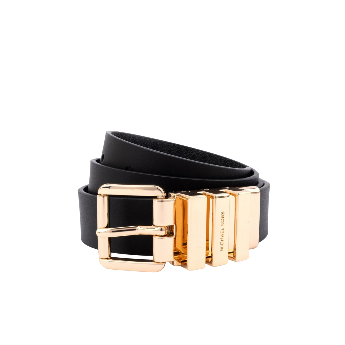 Michael Kors Women 1 Inch Reversible Leather Belt - Black Gold