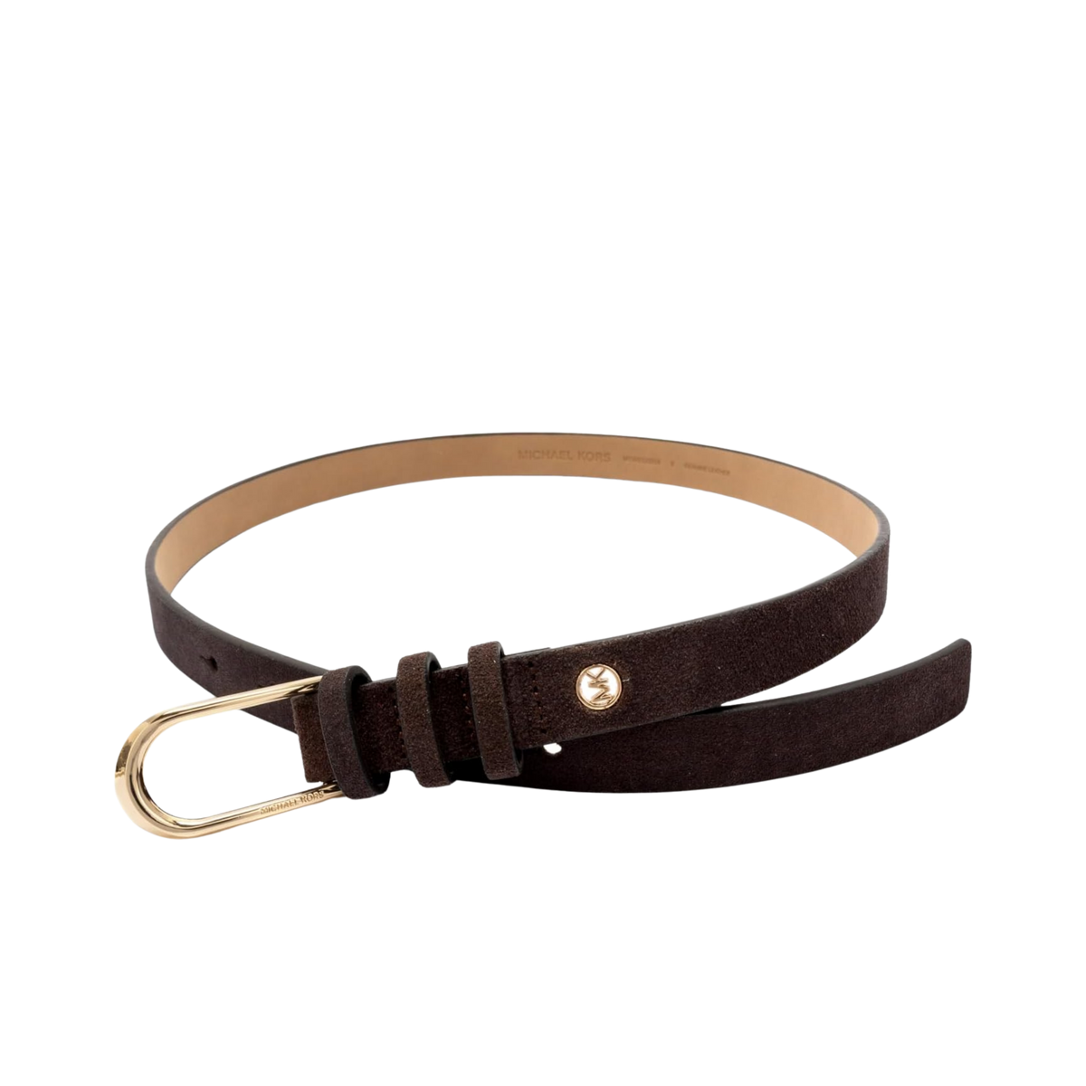 Michael Kors Women 20mm Non Reversible Leather Suede Belt - Chocolate