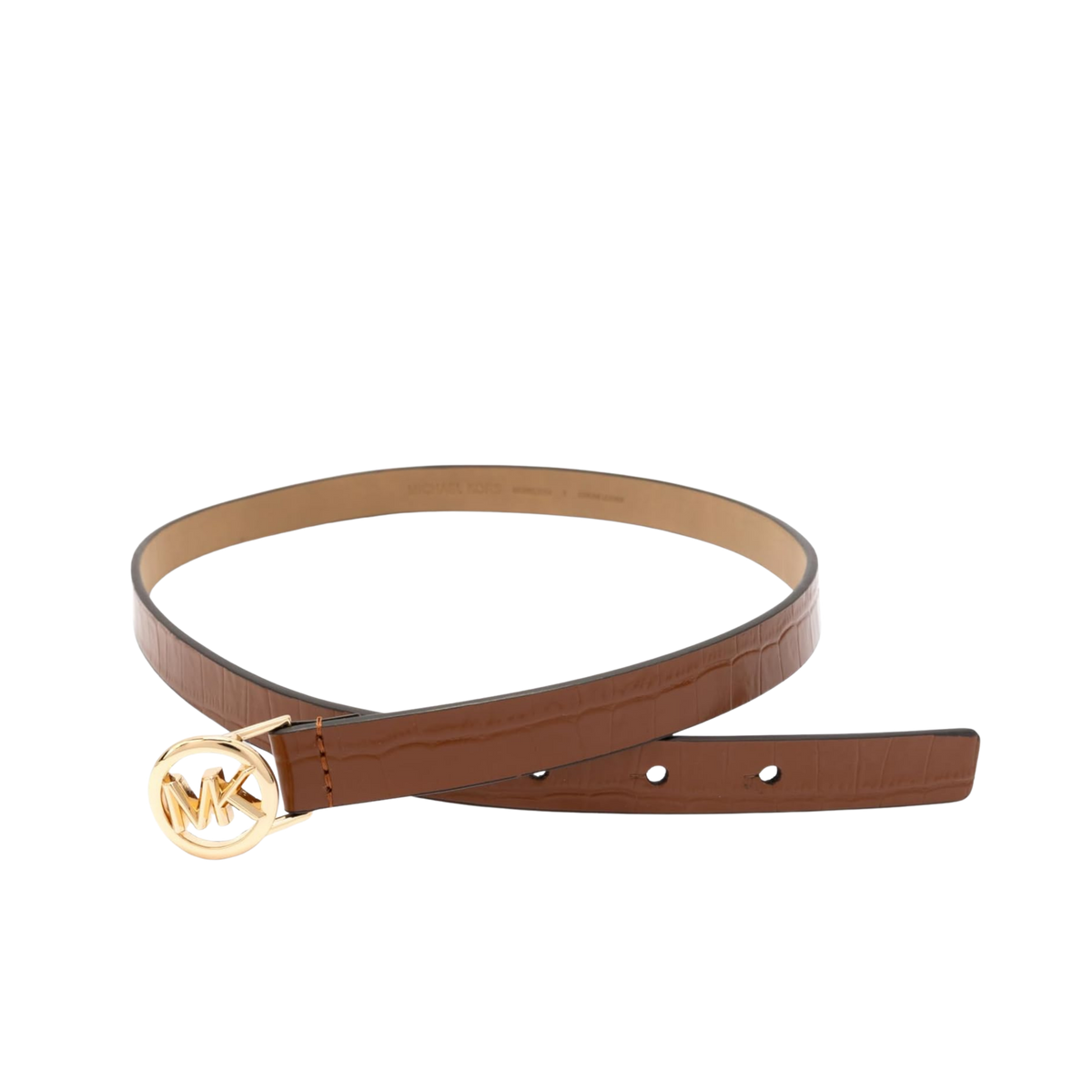 Michael Kors Women 18mm Logo Skinny Belt - Husk