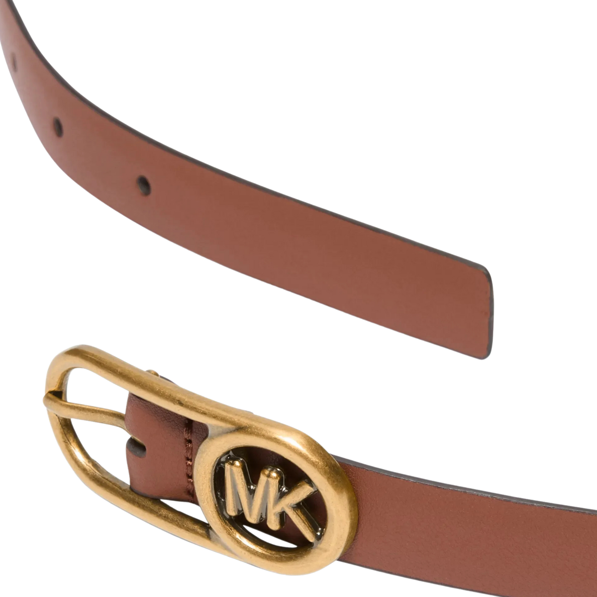 Michael Kors Women Logo Buckle Leather Belt - Luggage