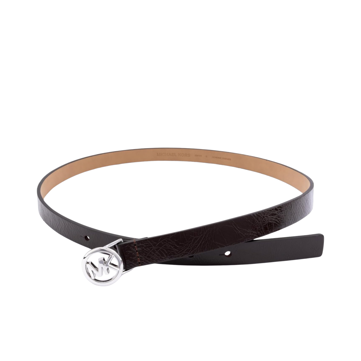 Michael Kors Women .75 Inch Logo Skinny Belt - Chocolate