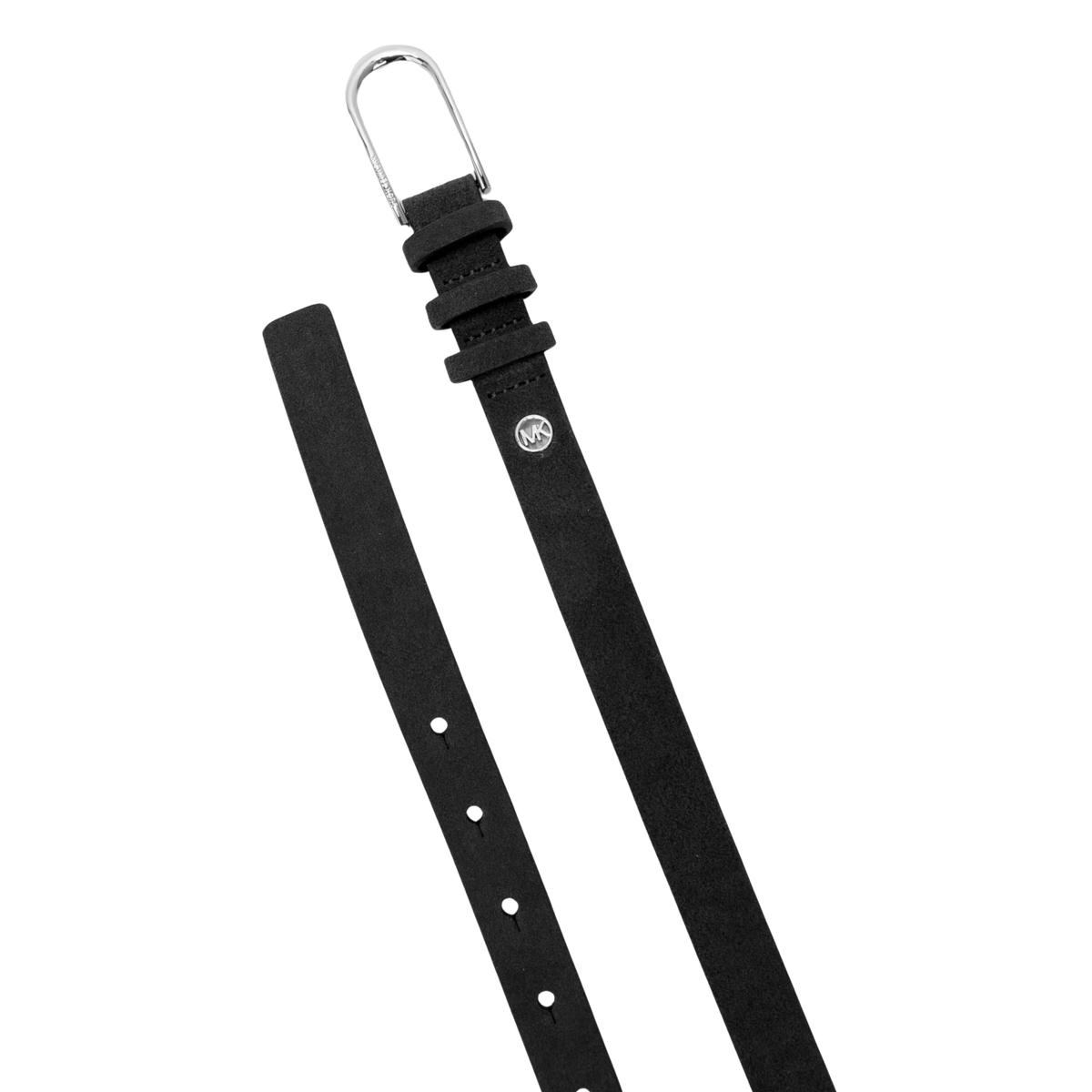 Michael Kors Women 20mm Non Reversible Leather Suede Belt - Black