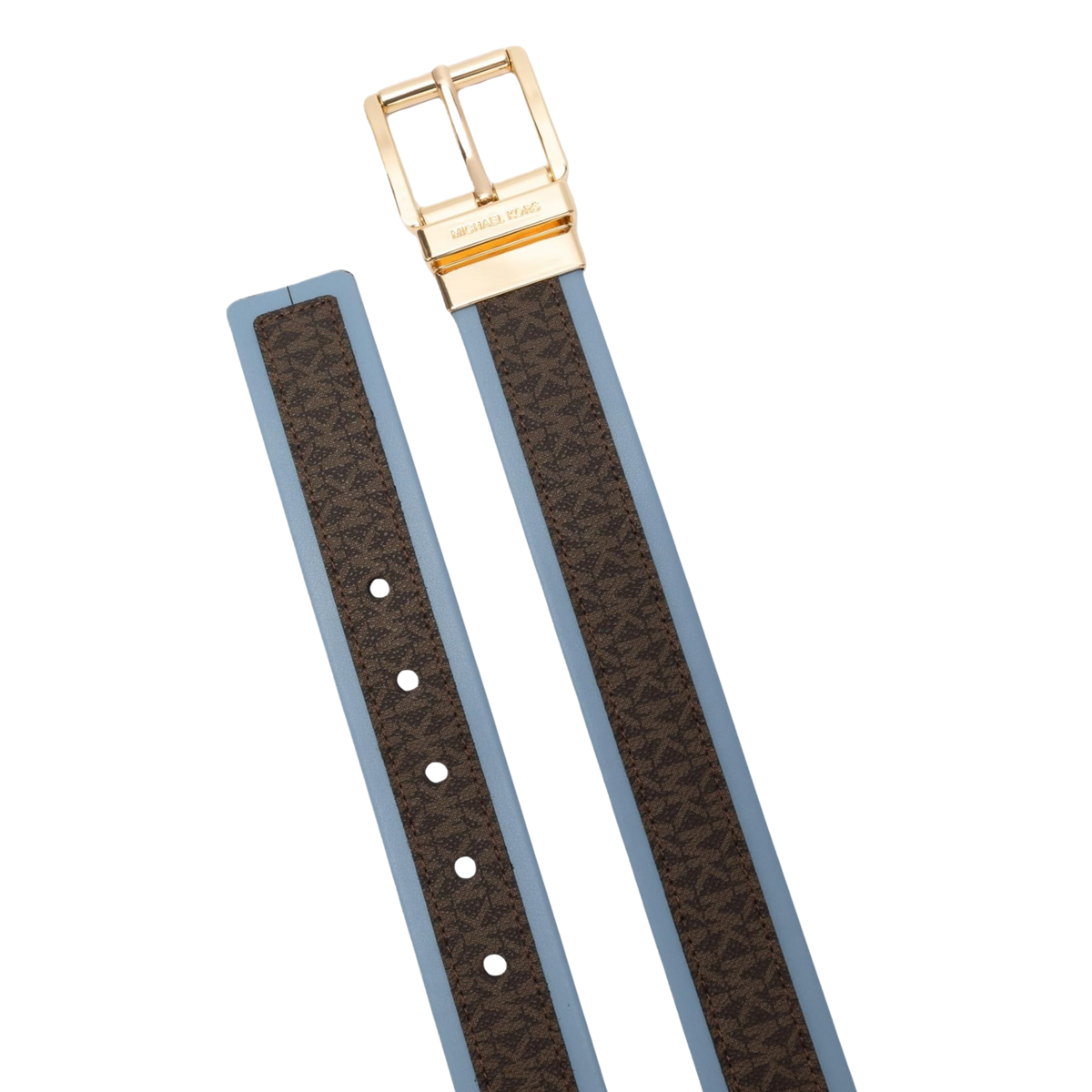 Michael Kors Women 1.5 Inch Reversible Logo Belt - Blue