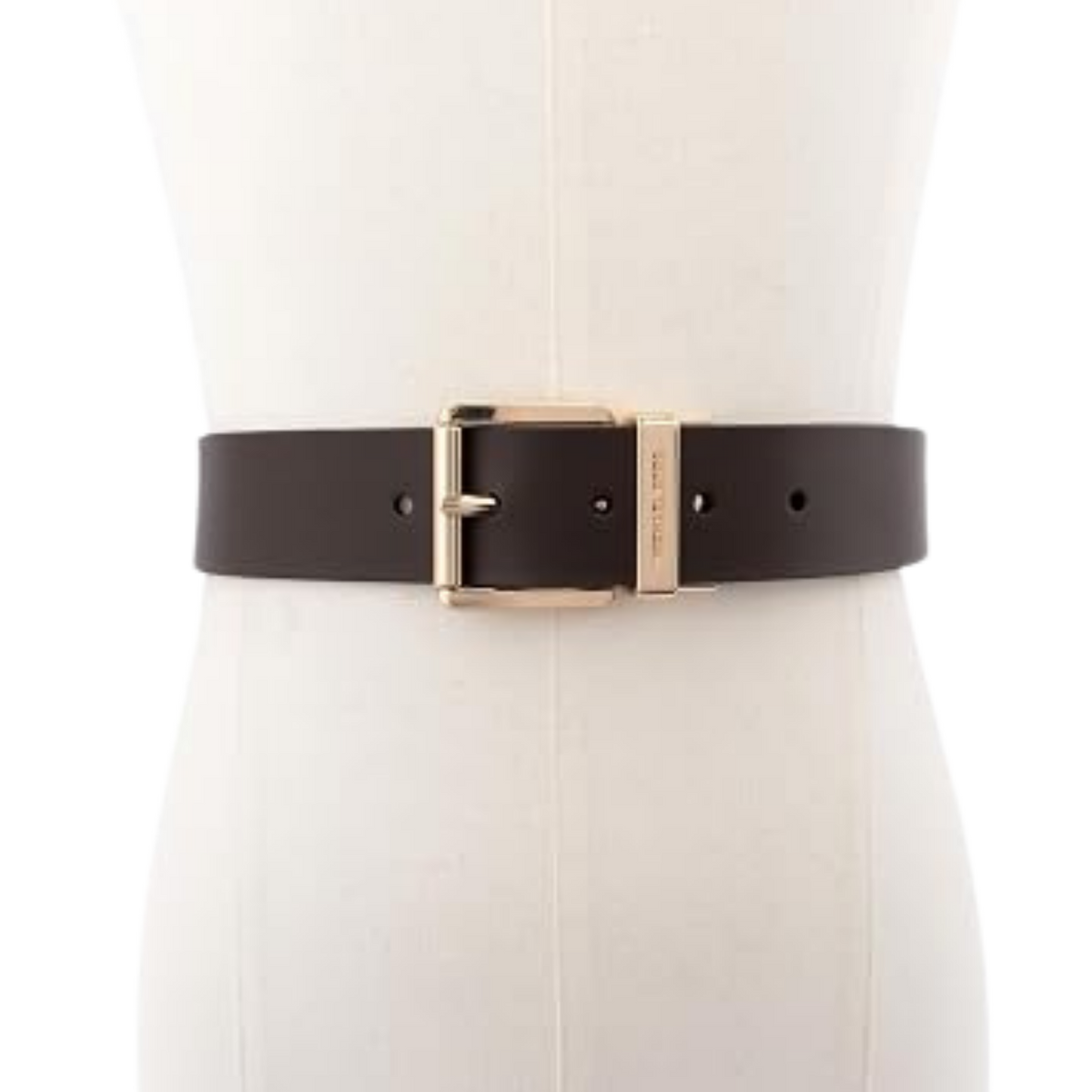 Michael Kors Women 1.5 Inch Leather Reversible Belt - Chocolate Brown