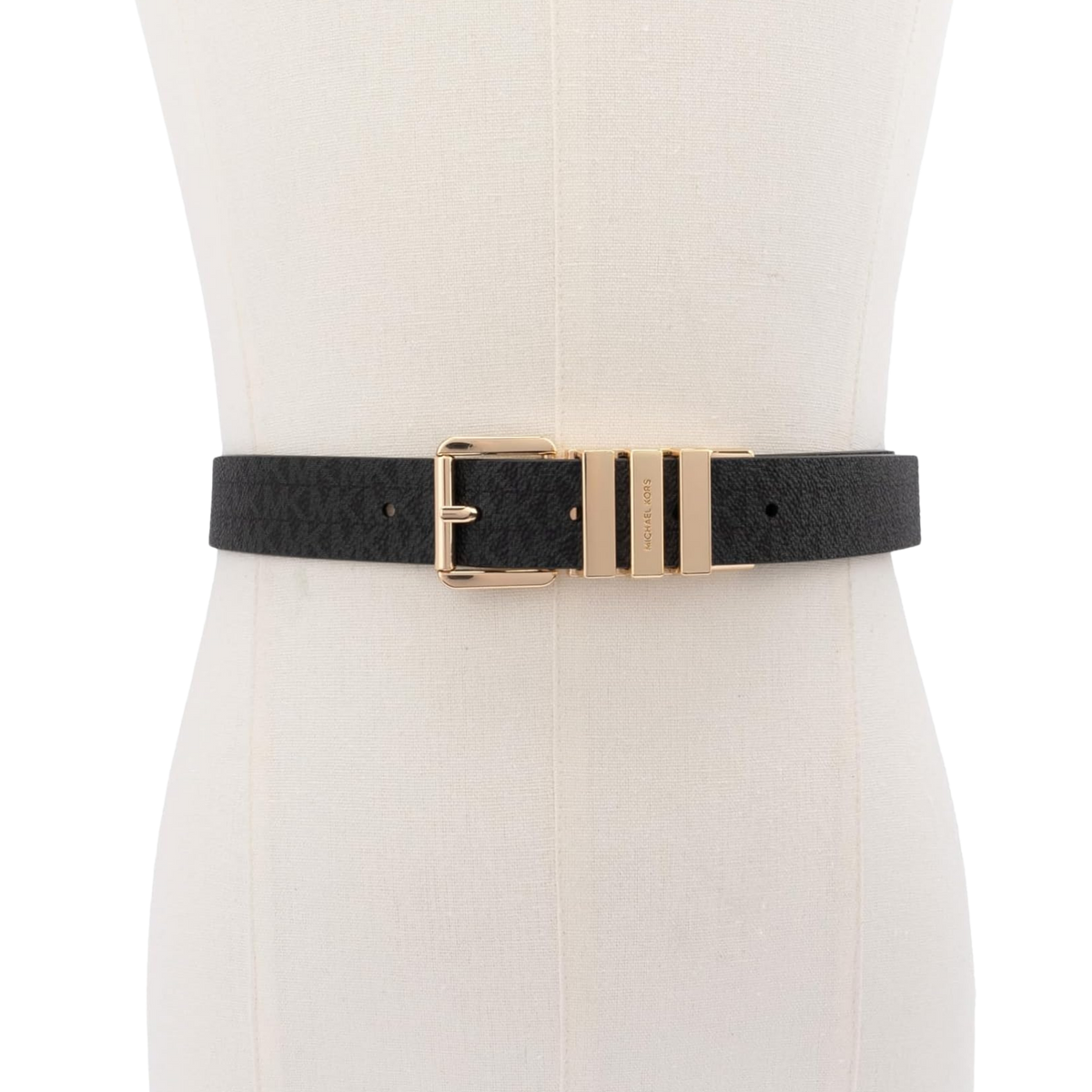 Michael Kors Women 1 Inch Reversible Leather Belt - Black Gold