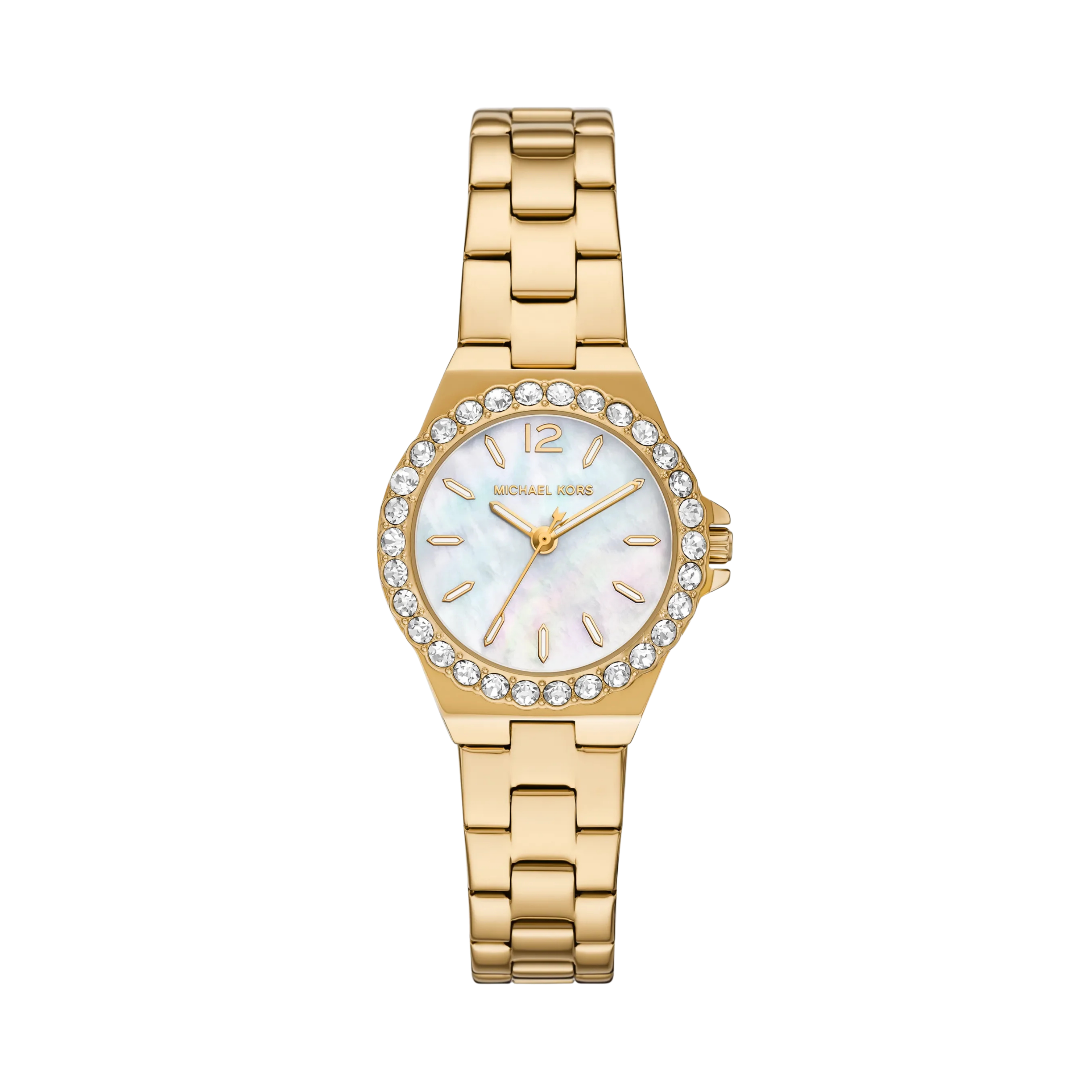 Michael Kors Women Mini Lennox Pave Gold Tone Watch - Gold