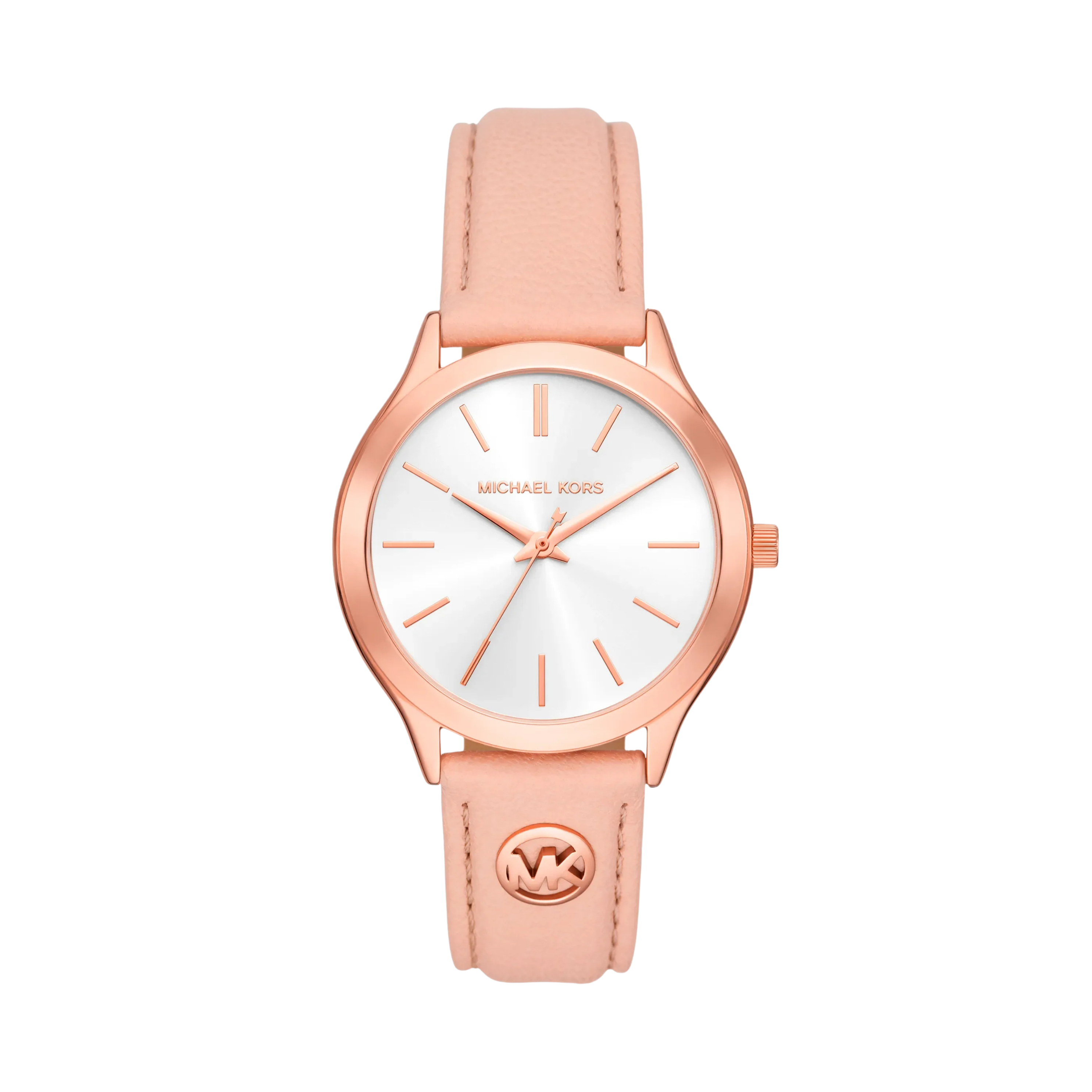 Michael Kors Women Slim Runway Rose Gold Tone and Leather Watch - Soft Pink