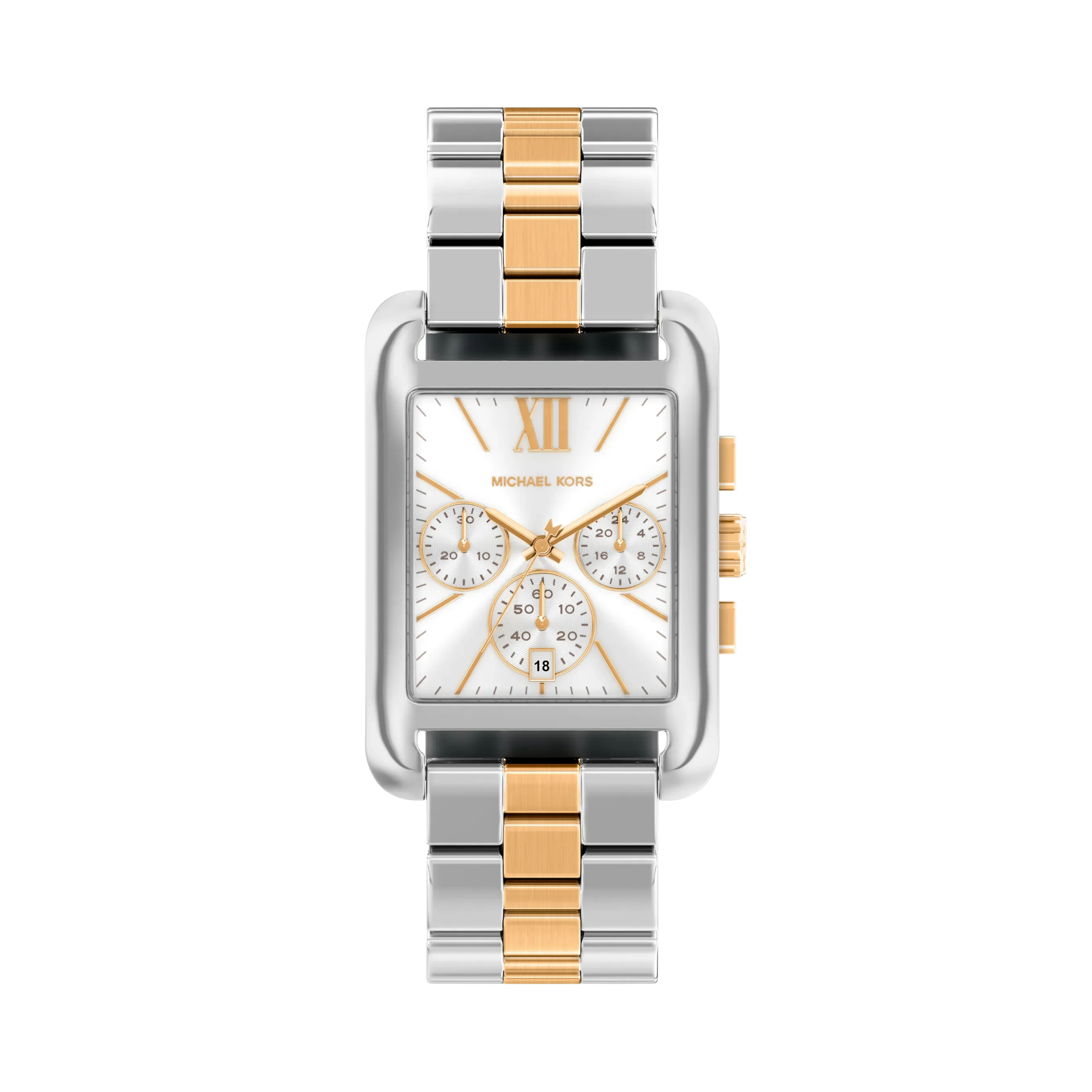 Michael Kors Women Oversized Monroe Two Tone Watch - Silver Gold