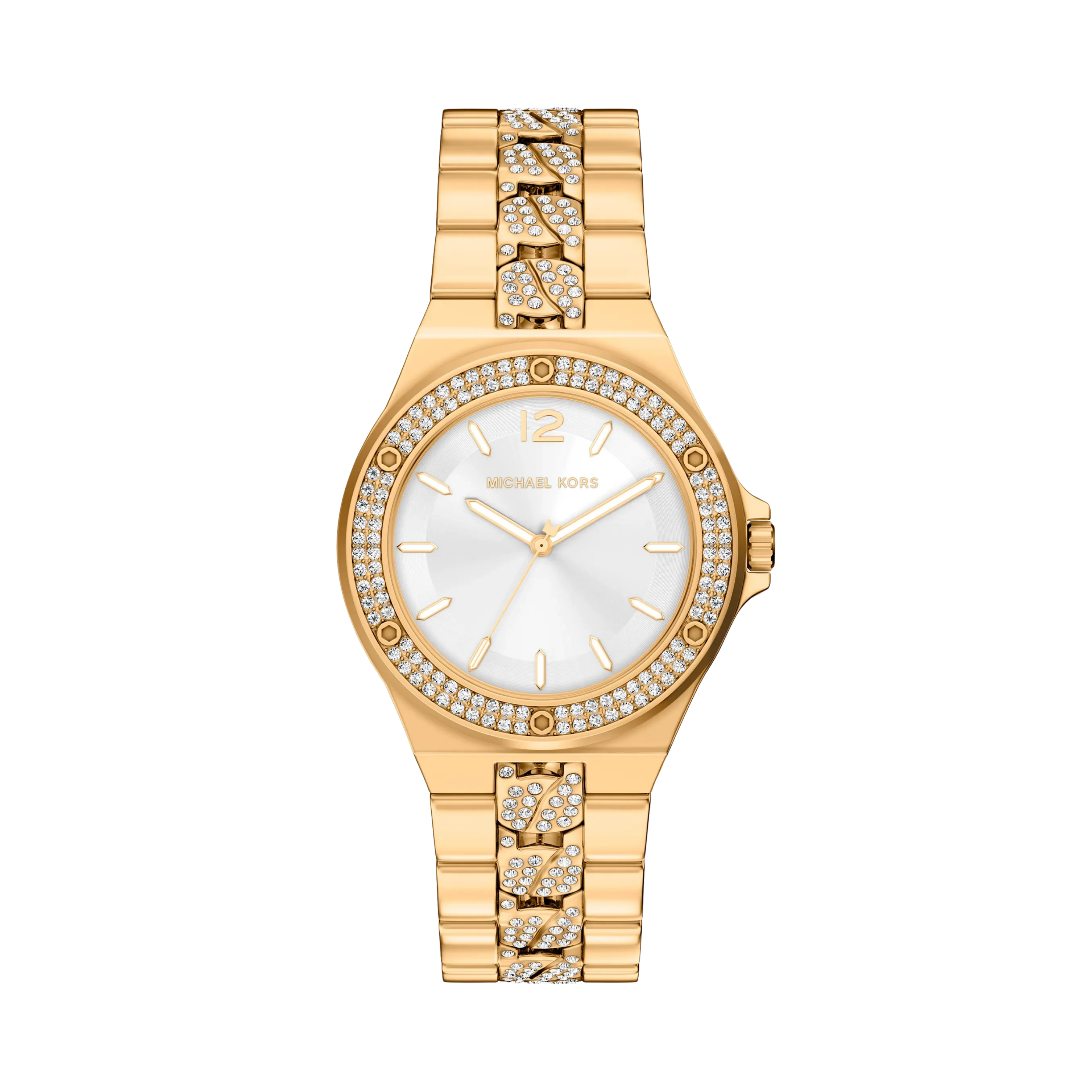 Michael Kors Women Lennox Pave Gold Tone Watch - Gold