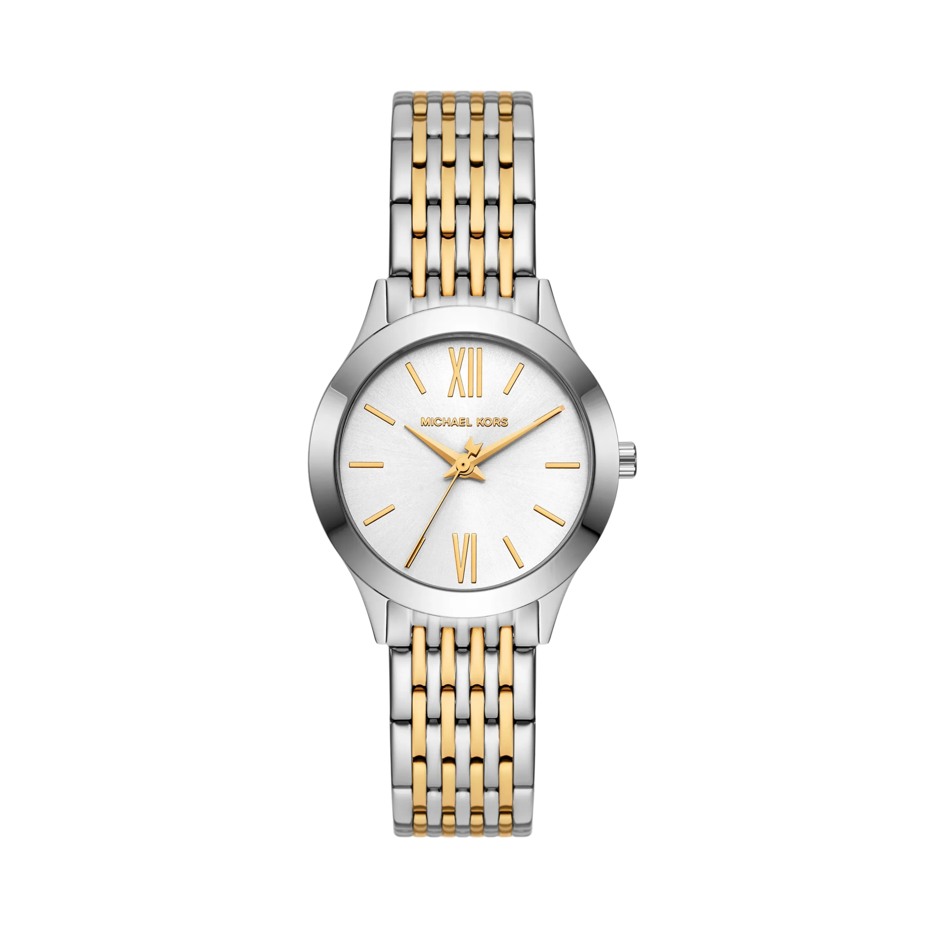 Michael Kors Women Mini Aspyn Two Tone Watch - Silver Gold