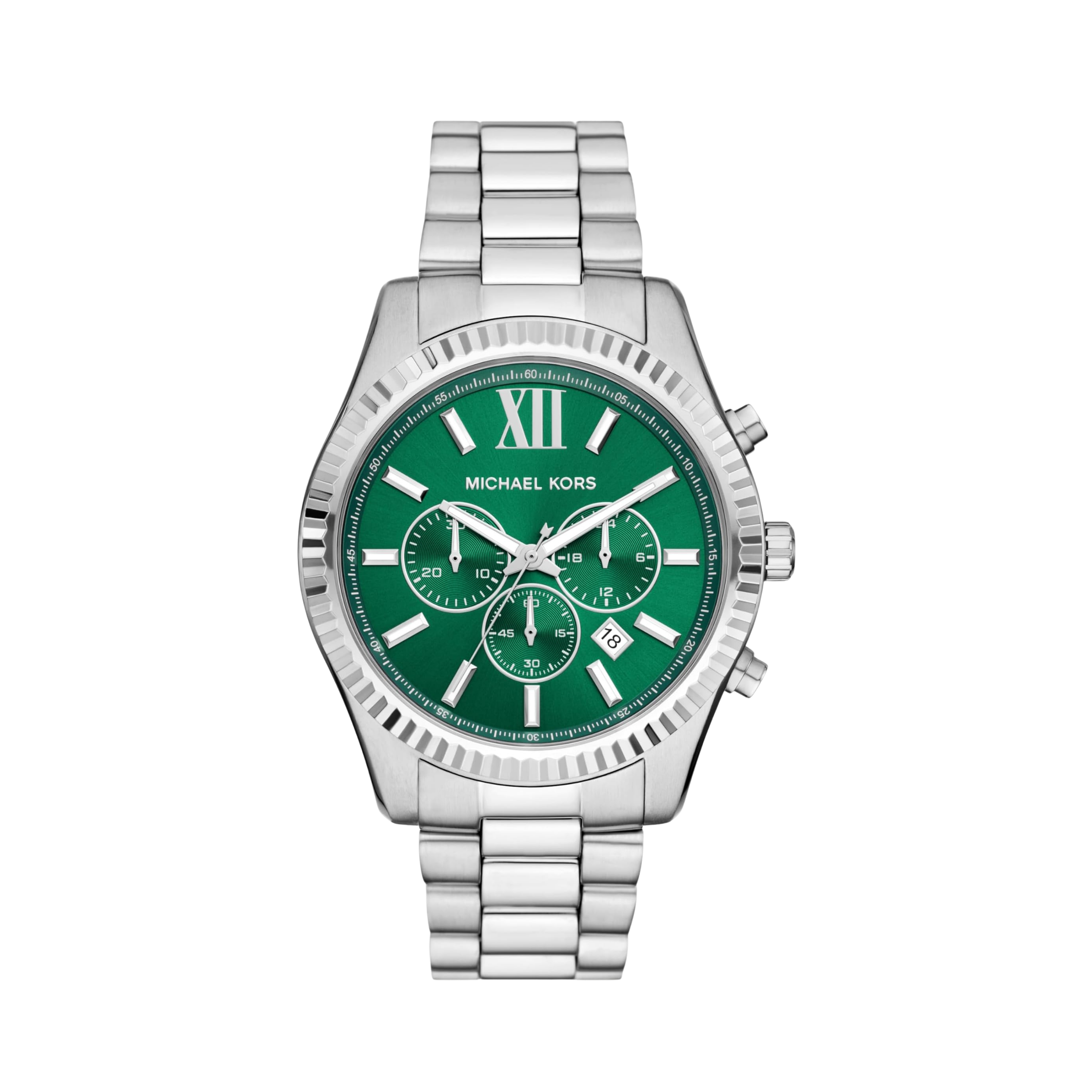 Michael Kors Men Lexington Stainless Steel Bracelet Watch - Silver Green
