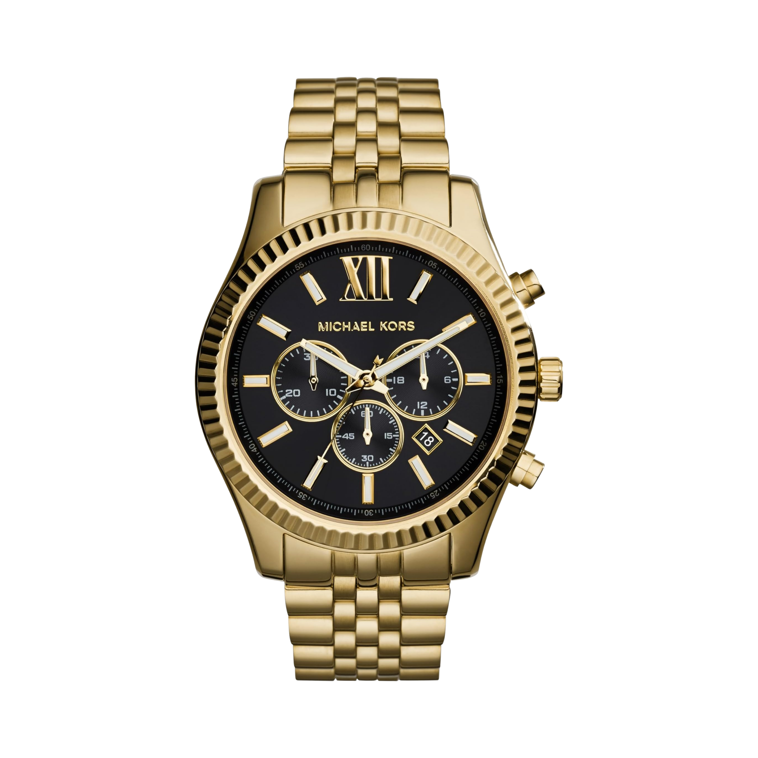 Michael Kors Men Lexington Stainless Steel Bracelet Watch - Gold Black