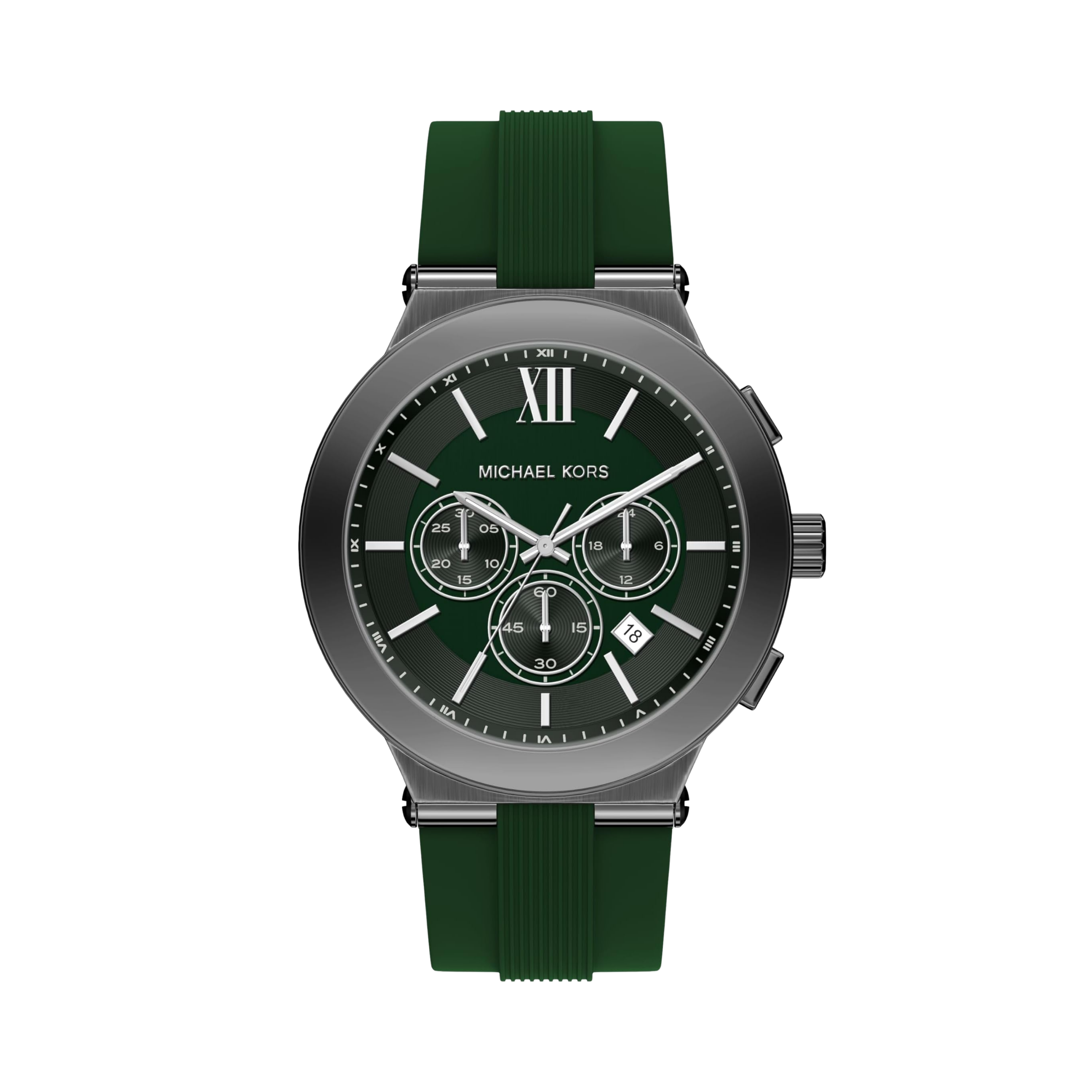 Michael Kors Men Billie Stainless Steel Or Silicone Watch - Gunmetal Green Chrono
