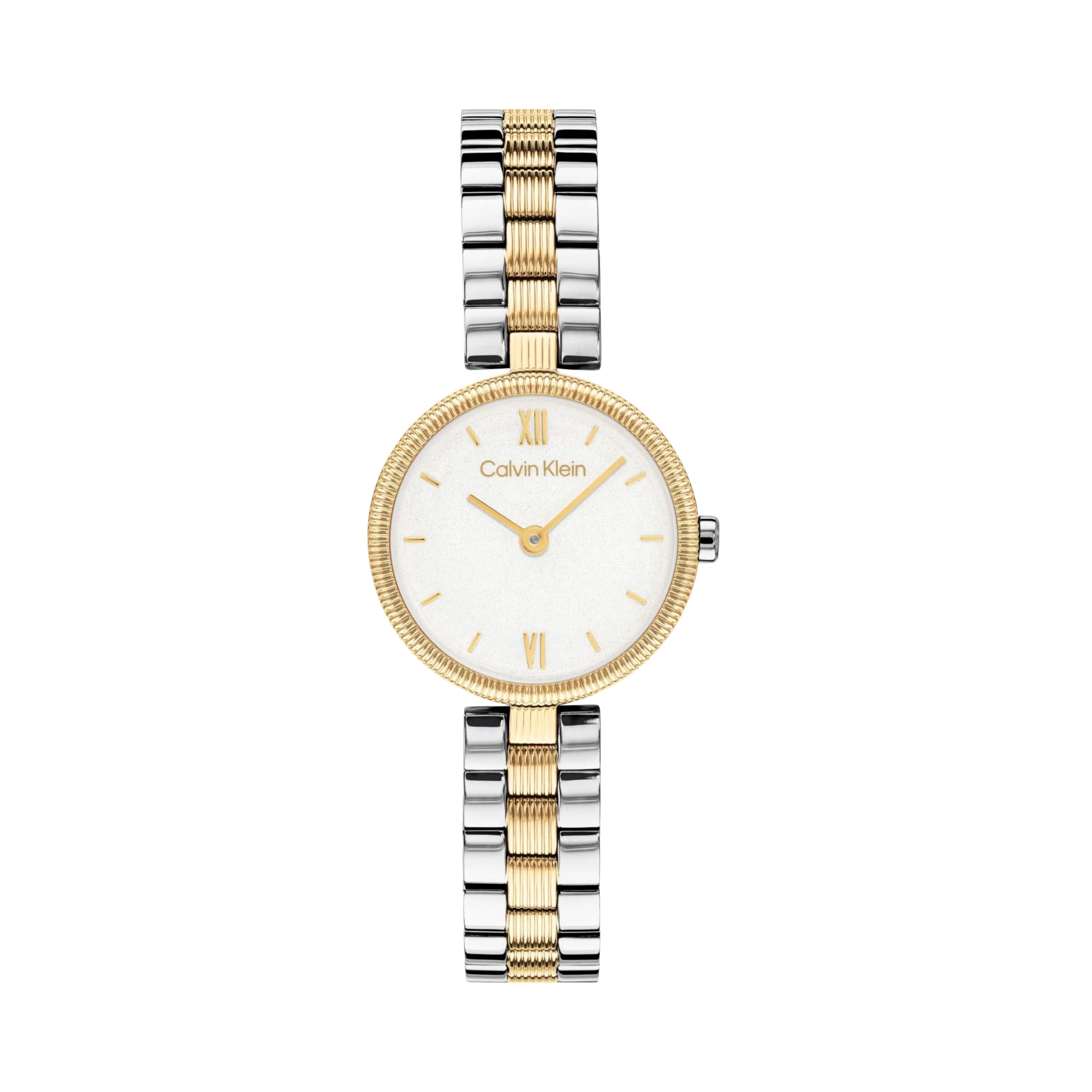 Calvin Klein Women Gleam Two Hand Quartz Watch - White Shimmer