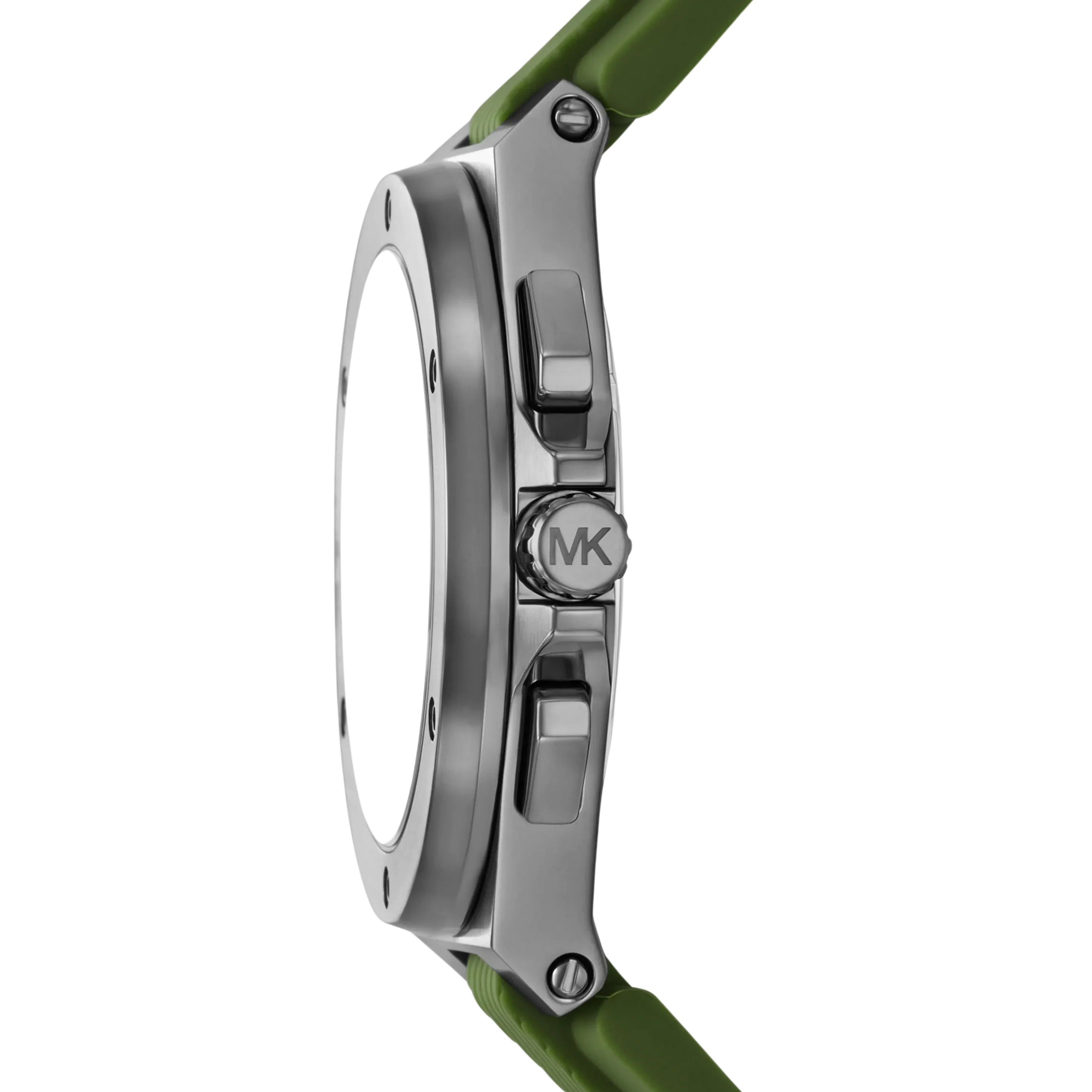 Michael Kors Women Oversized Lennox Gunmetal Tone and Silicone Watch - Gunmetal