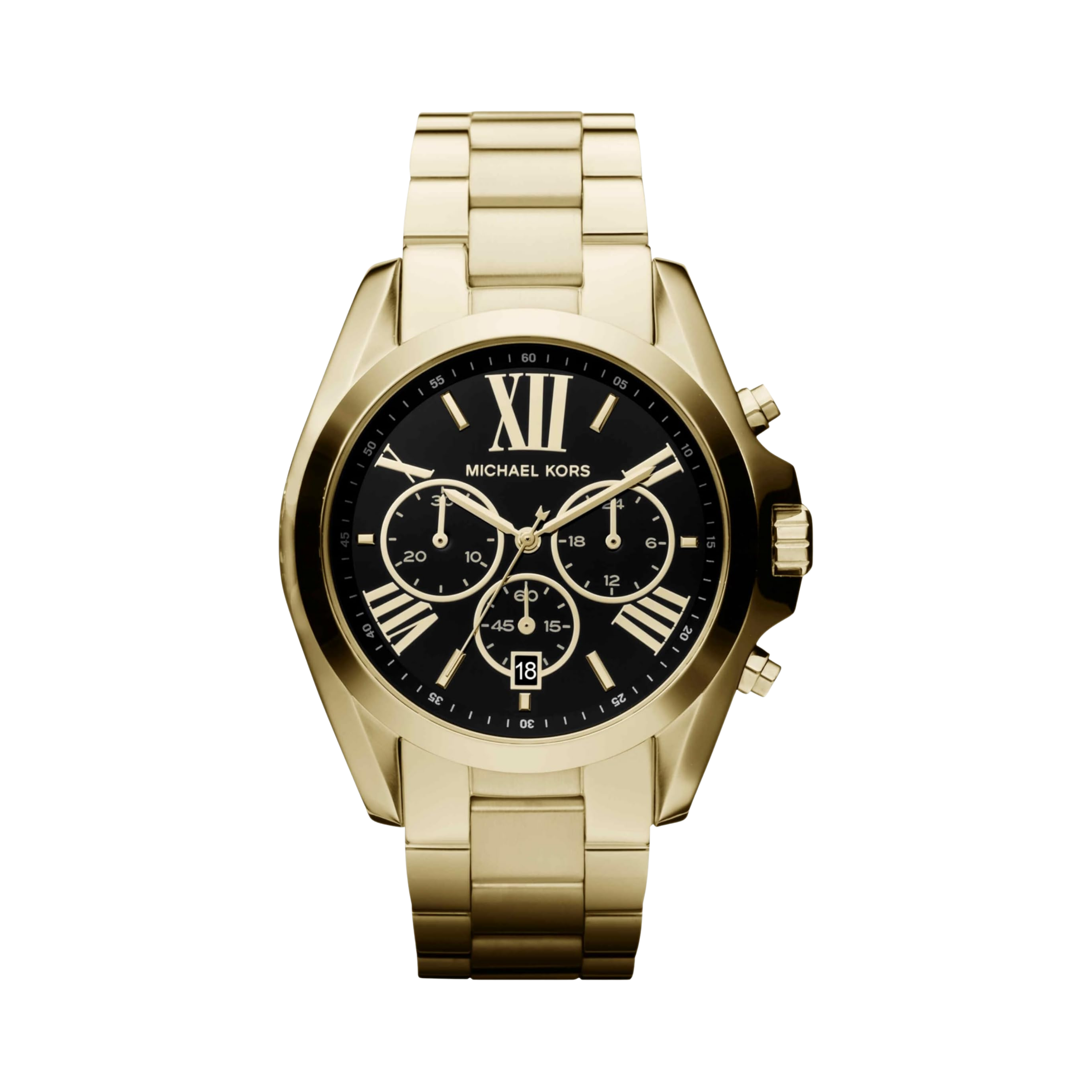 Michael Kors Men Bradshaw Stainless Steel Chronograph Watch - Gold Black Dial