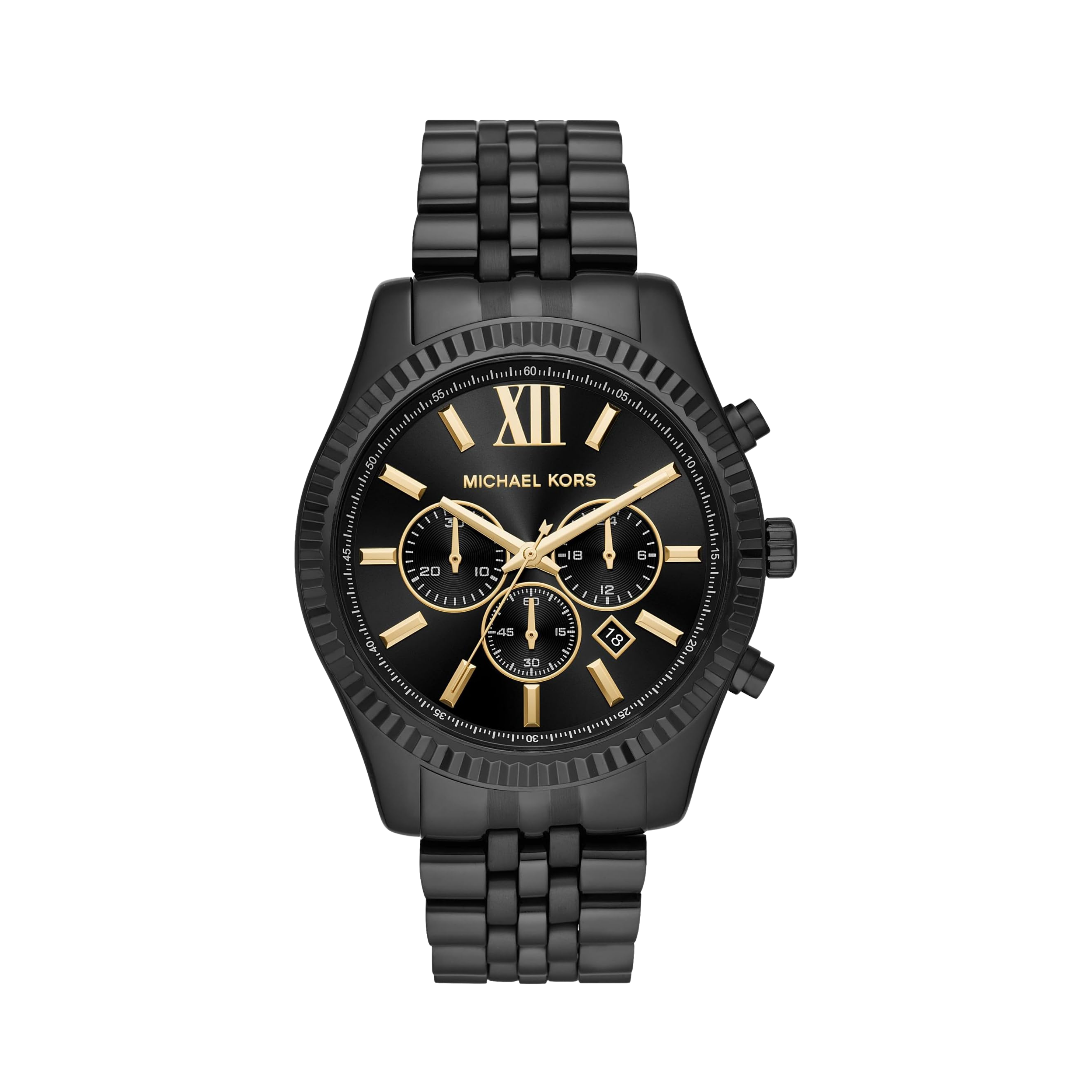 Michael Kors Men Lexington Stainless Steel Bracelet Watch - Black Gold
