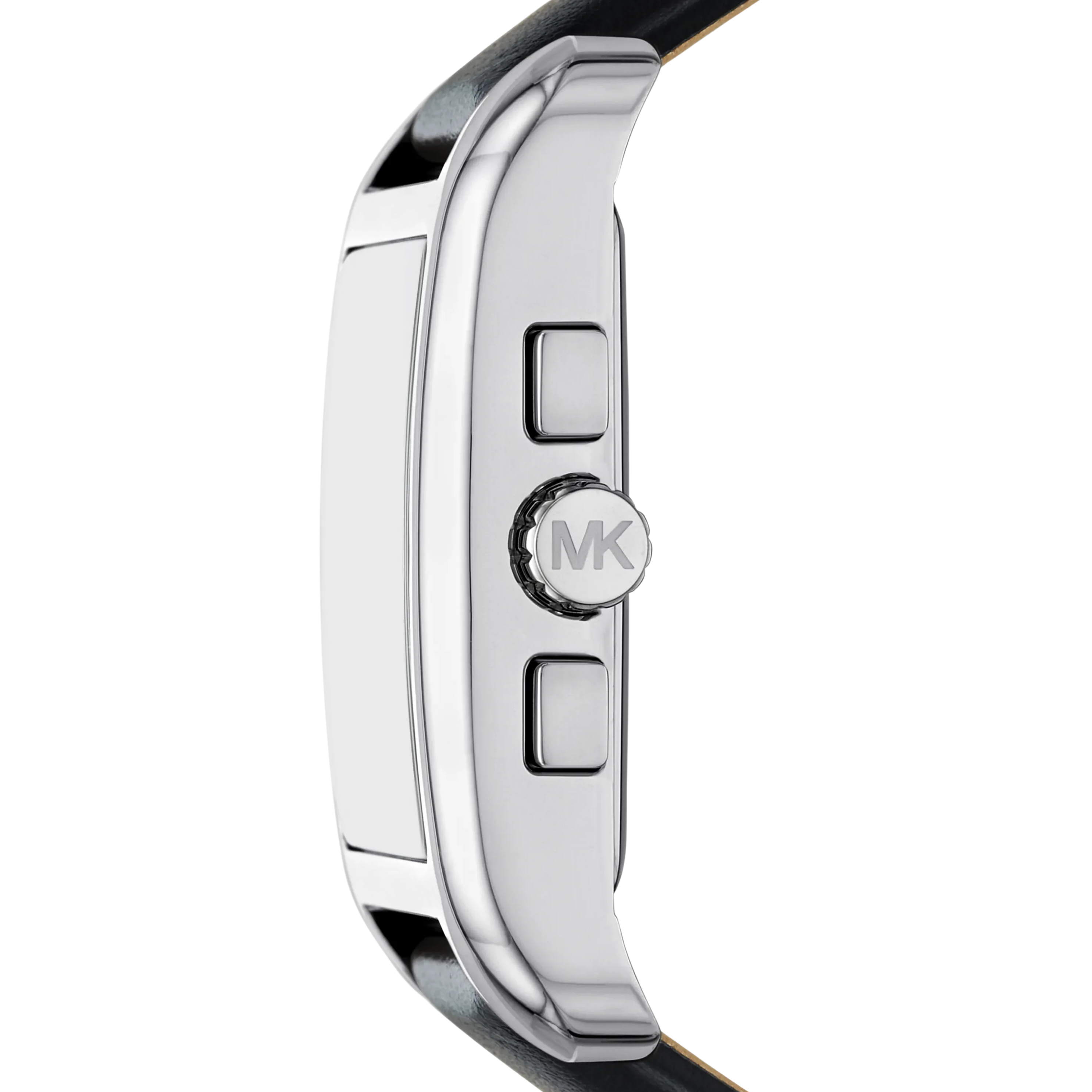Michael Kors Women Monroe Silver Tone and Leather Watch - Silver Black