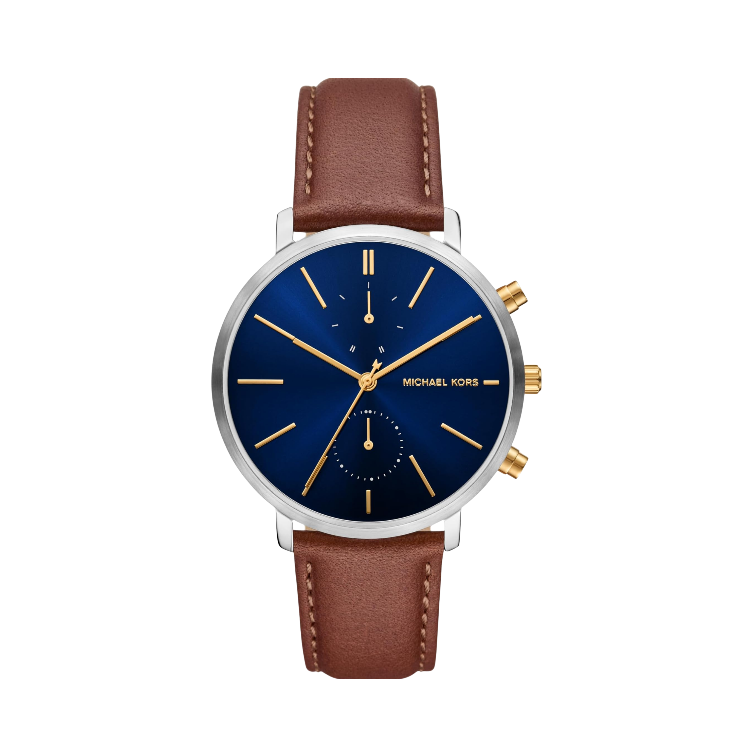 Michael Kors Men Blake Leather Watch - Luggage Brown