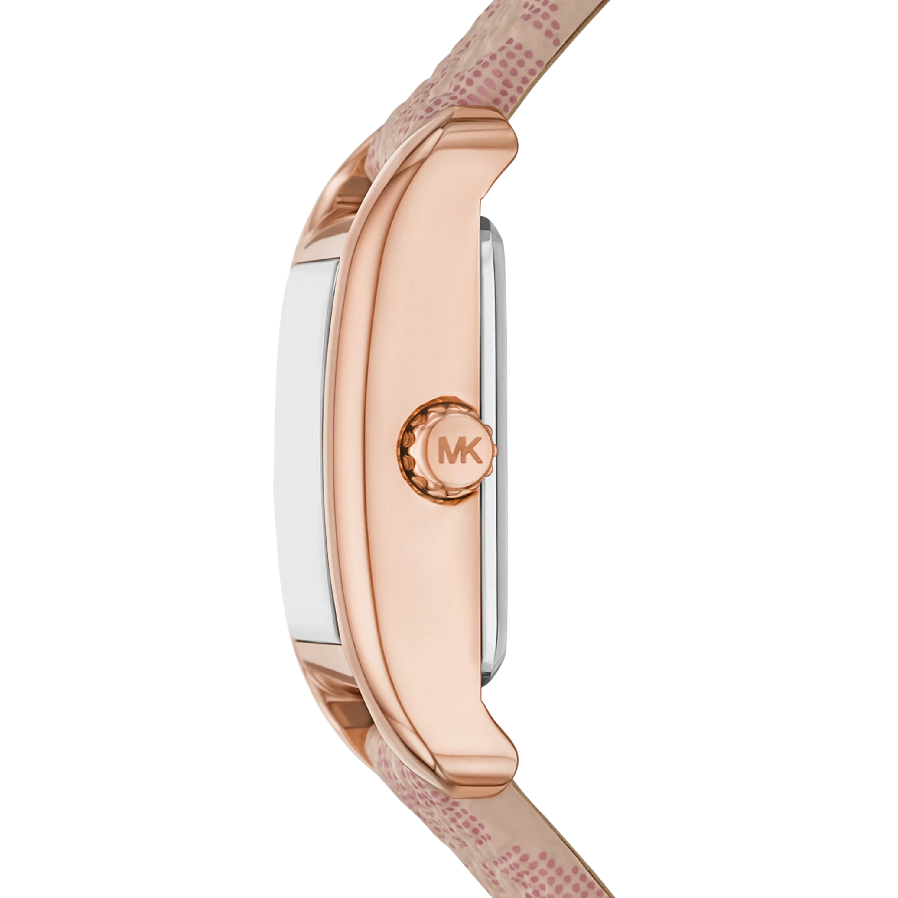 Michael Kors Women Petite Monroe Rose Gold Tone and Logo Strap Watch - Rose Gold